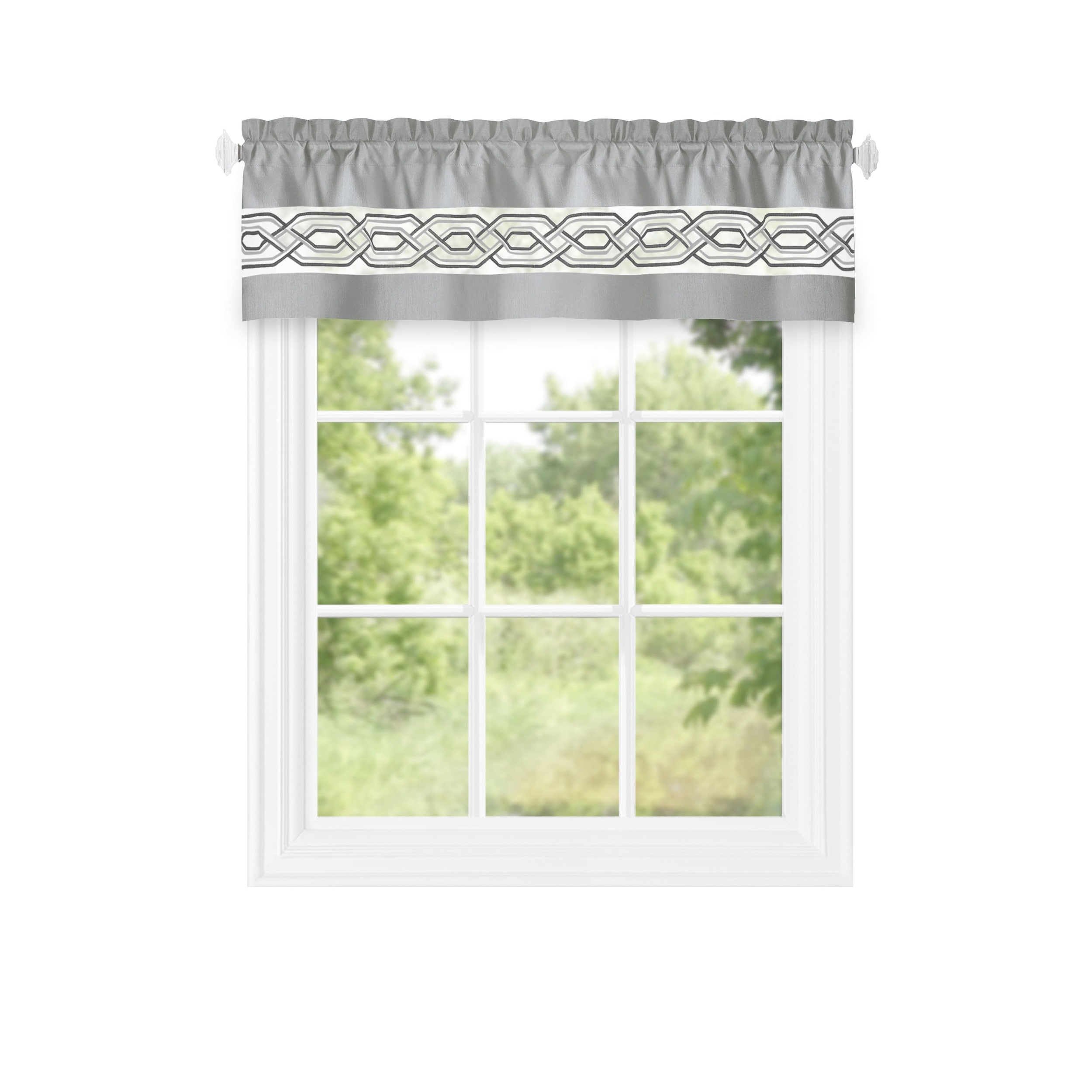 Achim PAVL13SV12 Paige 13-Inches Silver Polyester Rod pocket Valance