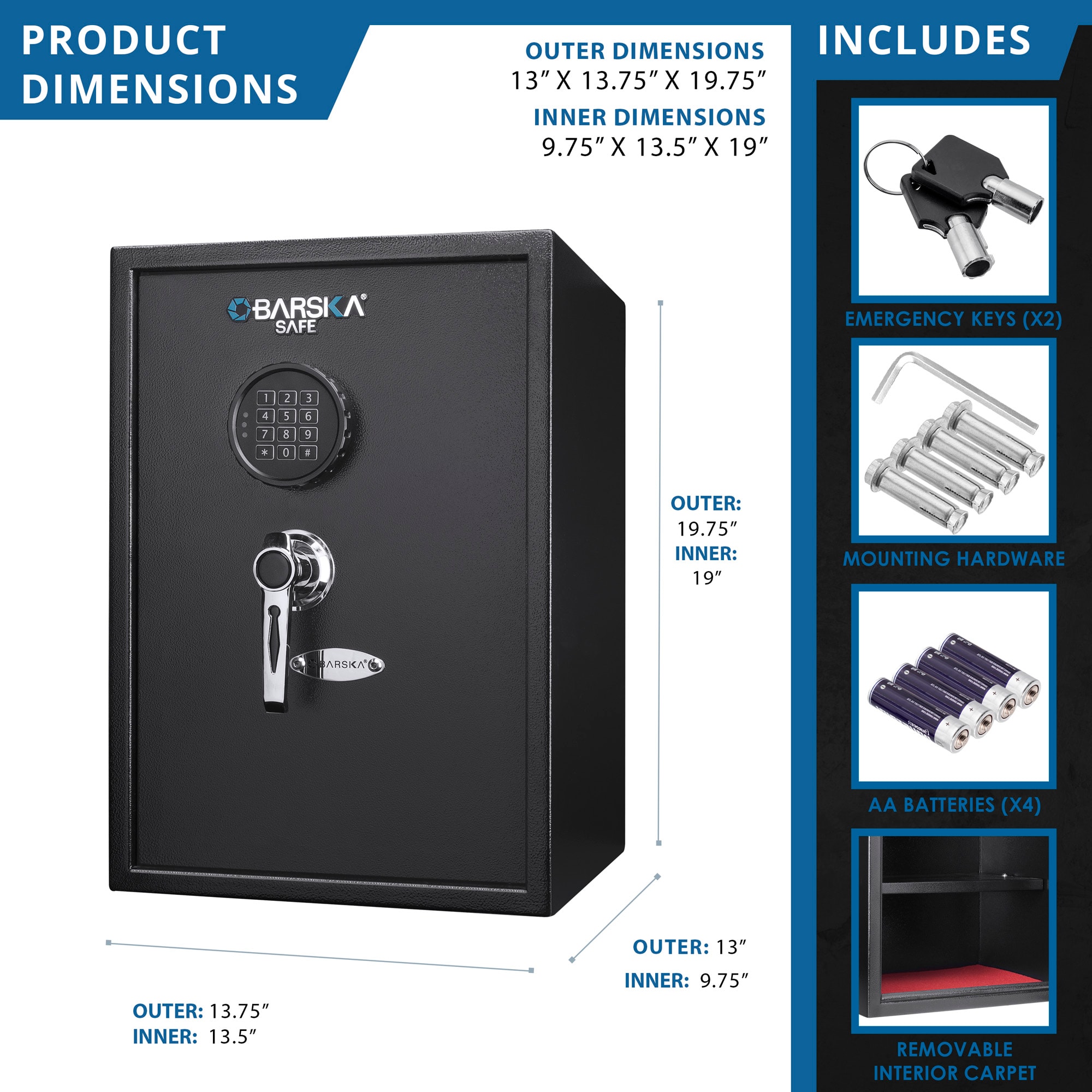 LOVMOR SF-Y-B2734P254816 Cash-Check-Safes - View #6