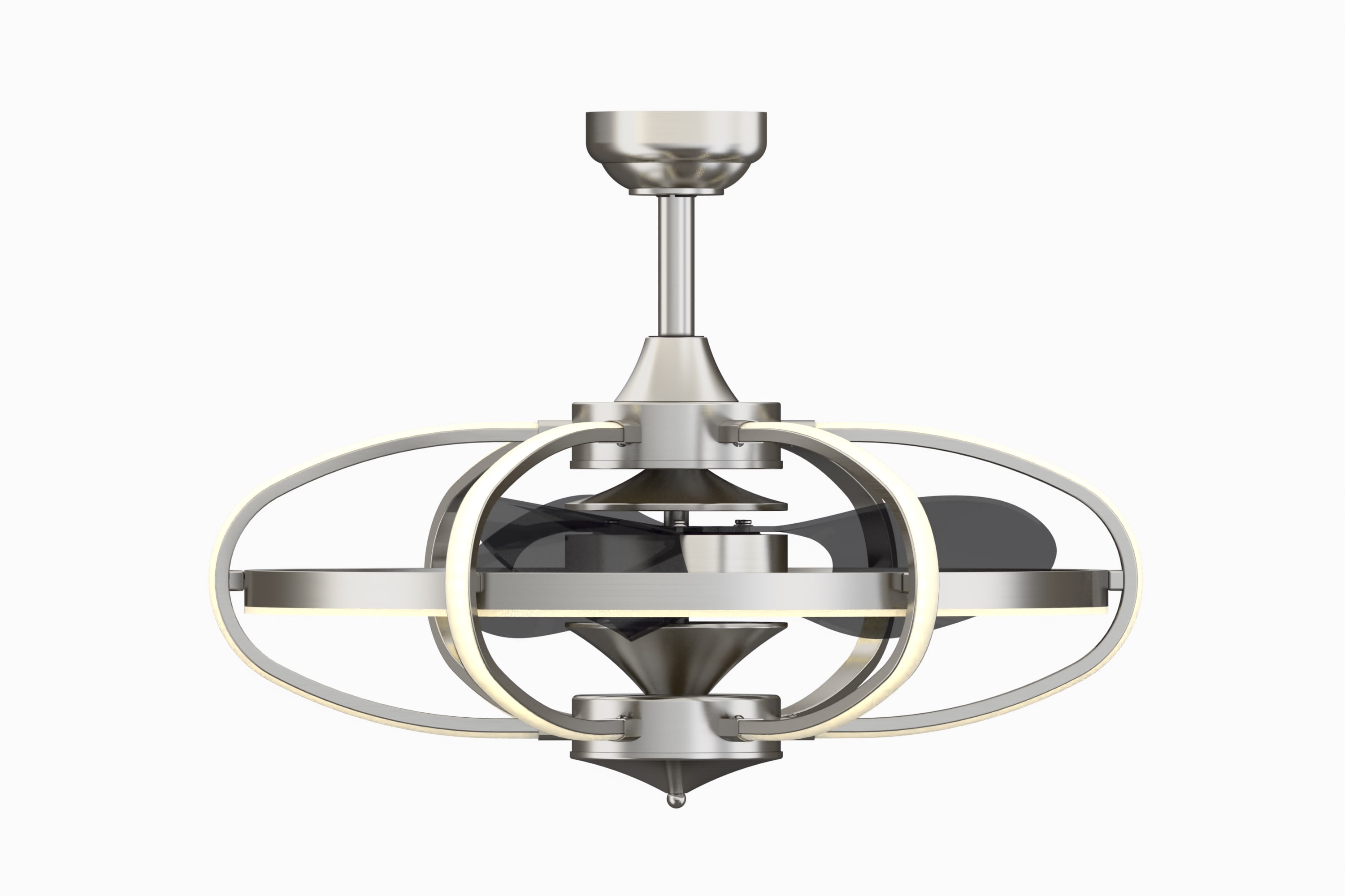 Fanimation Obvi 26 In Brushed Nickel With Clear Blades Integrated Led Indoor Fandelier Ceiling 0052