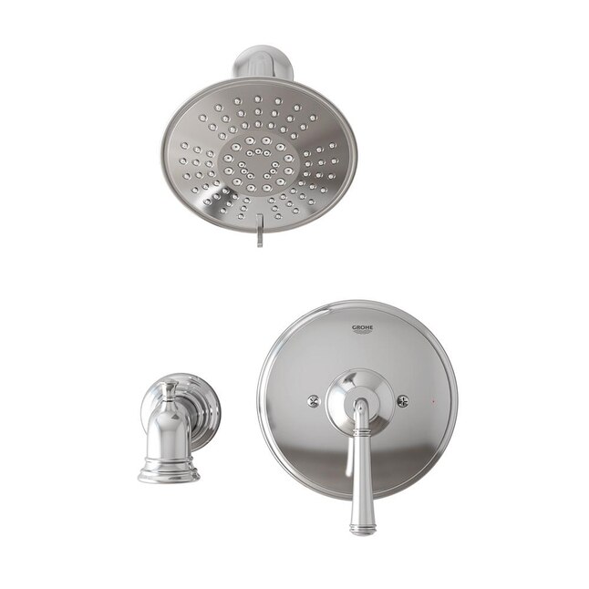 Grohe Gloucester Chrome 1 Handle Bathtub And Shower Faucet With Valve In The Faucets Department At Com - How To Fix A Leaky Grohe Bathroom Faucet Handles