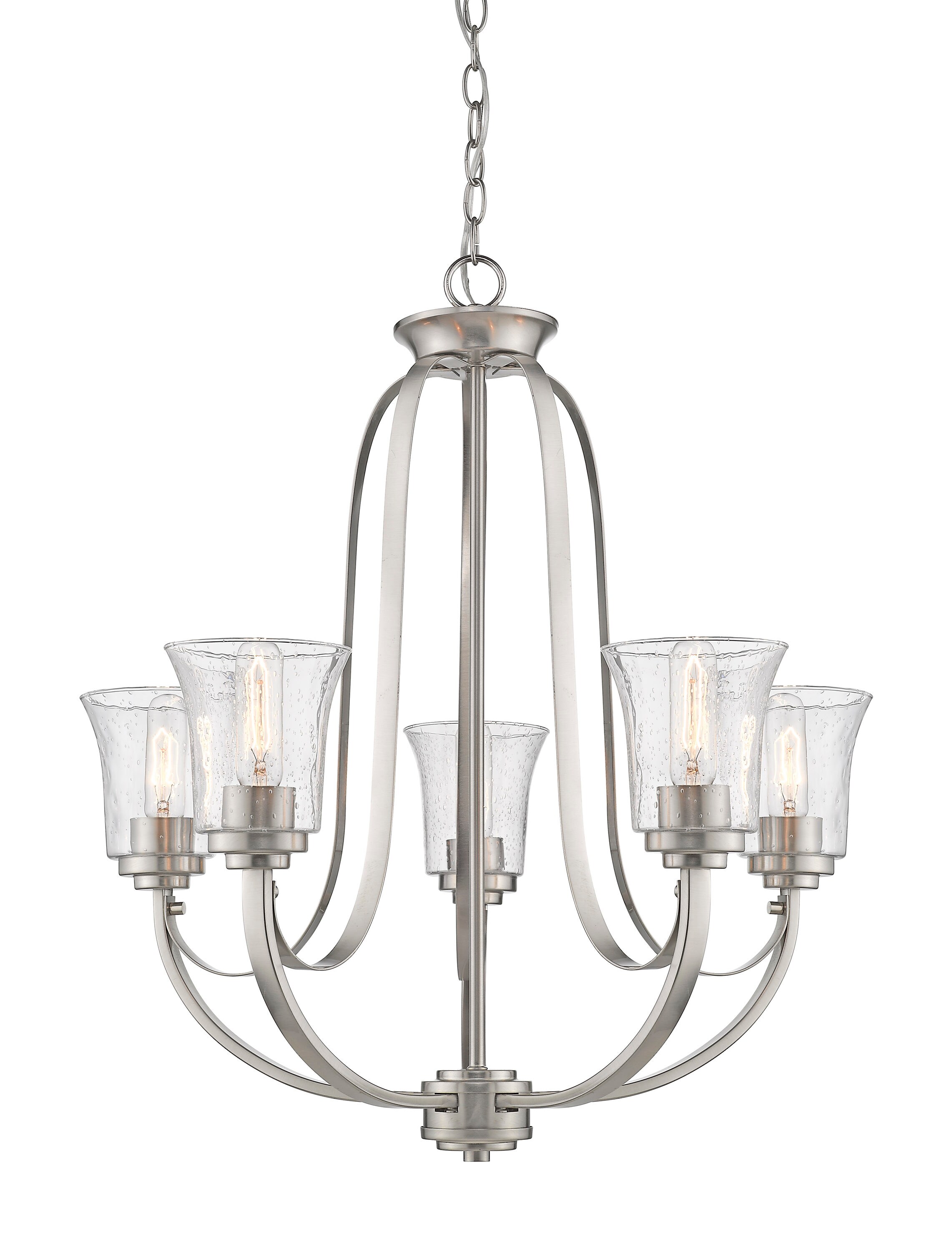 Z-Lite Halliwell 5-Light Brushed Nickel Modern/Contemporary Dry rated ...