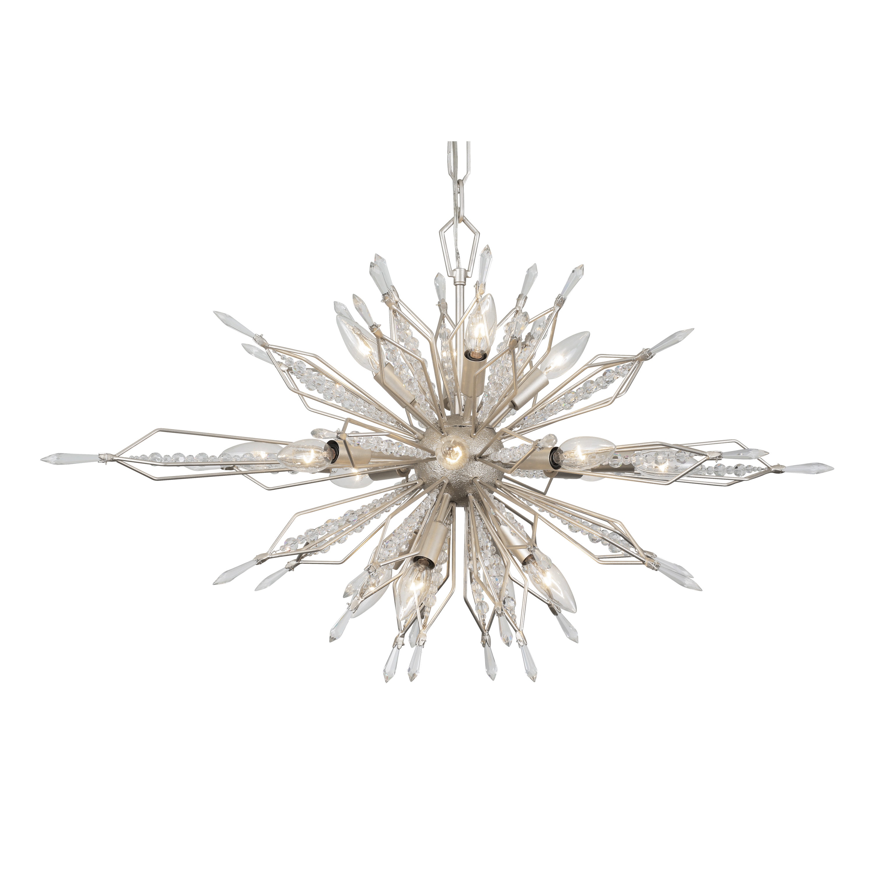 Galactic Gold Dust 36" Crystal Island Pendant with Incandescent Bulbs