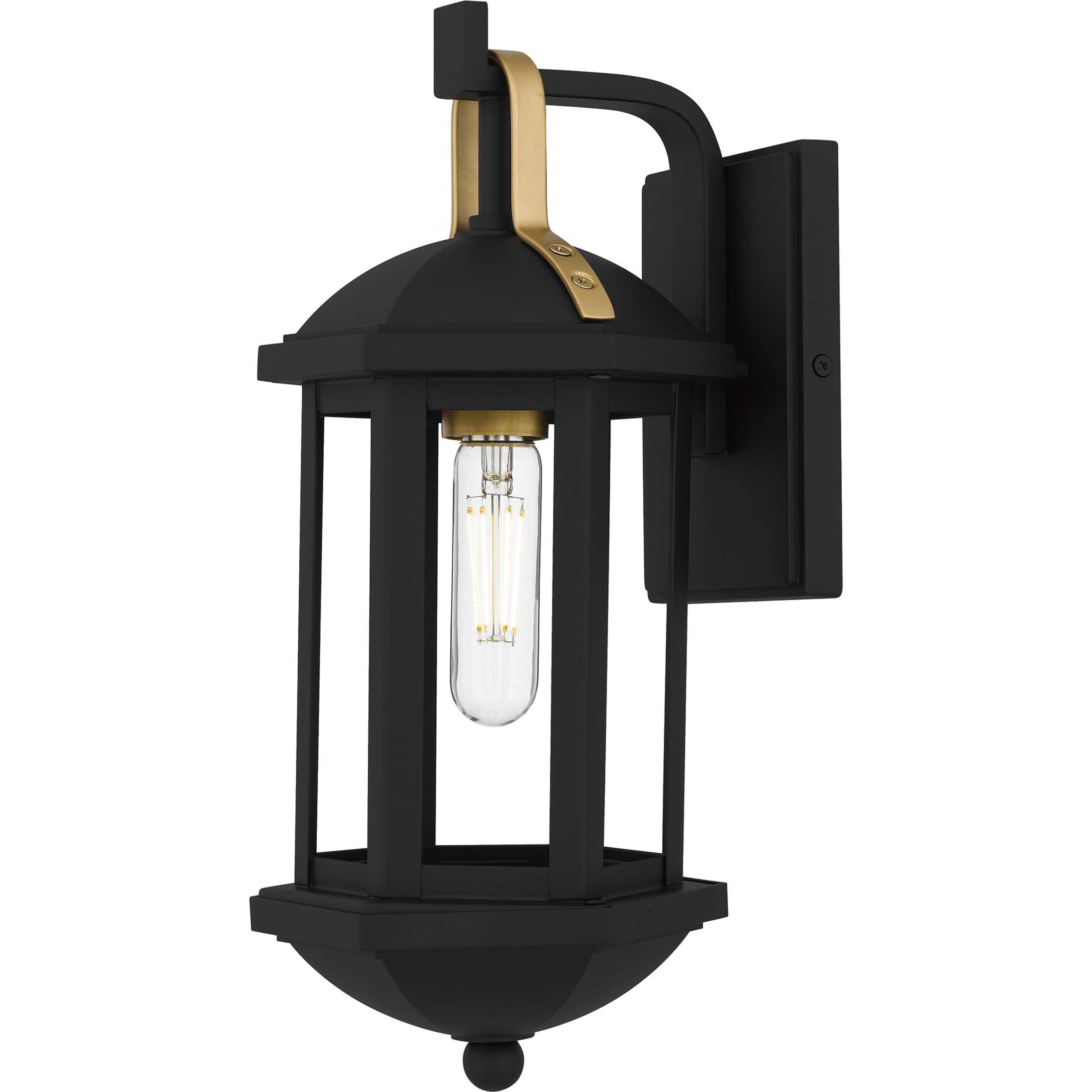 Quoizel - Crestfield 1 -Light 15.25-in H Matte Black Hardwired Outdoor Wall Light