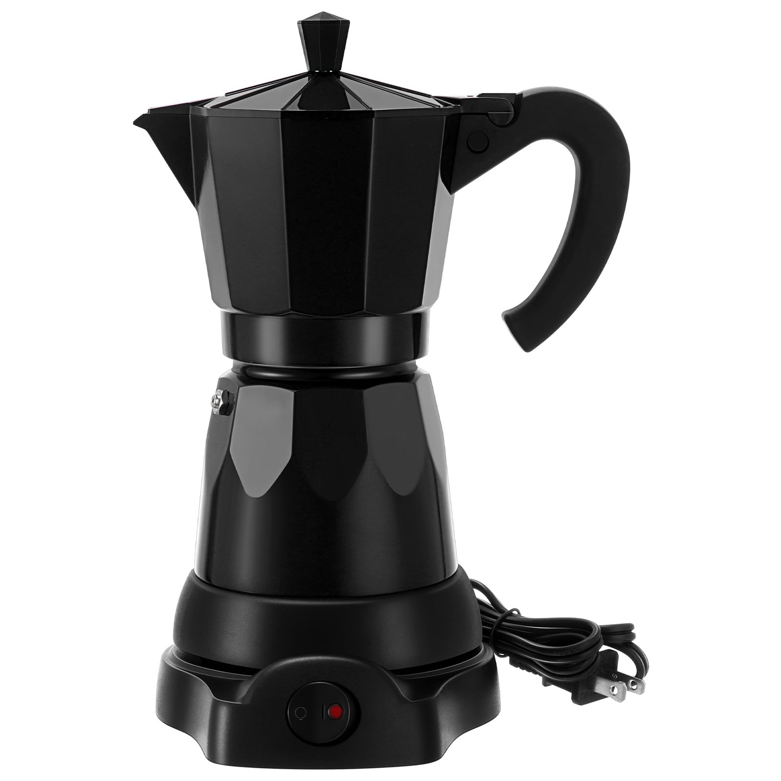 Aoibox -  6 Cup 300ml Electric Moka Pot Espresso Maker in Aluminum with Detachable Base Safety Va...
