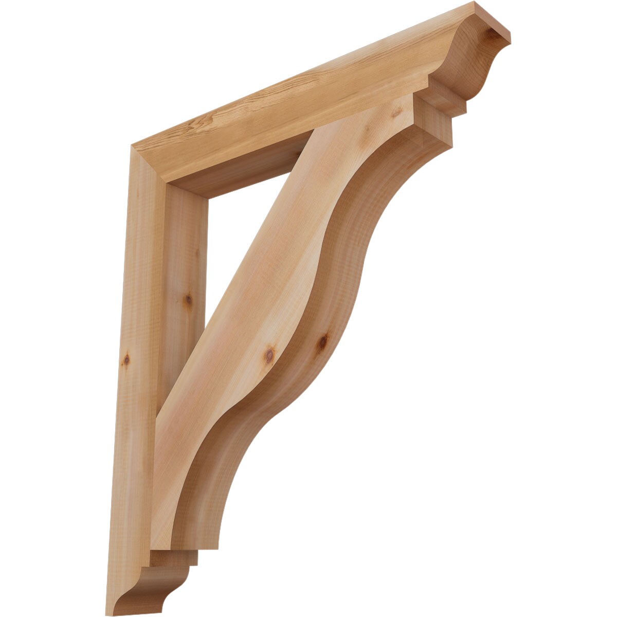 Ekena Millwork BKT04X28X32FST01SWR Funston traditional smooth 3-1/2-in x 28-in x 32-in Western red cedar Brown Wood Standard bracket