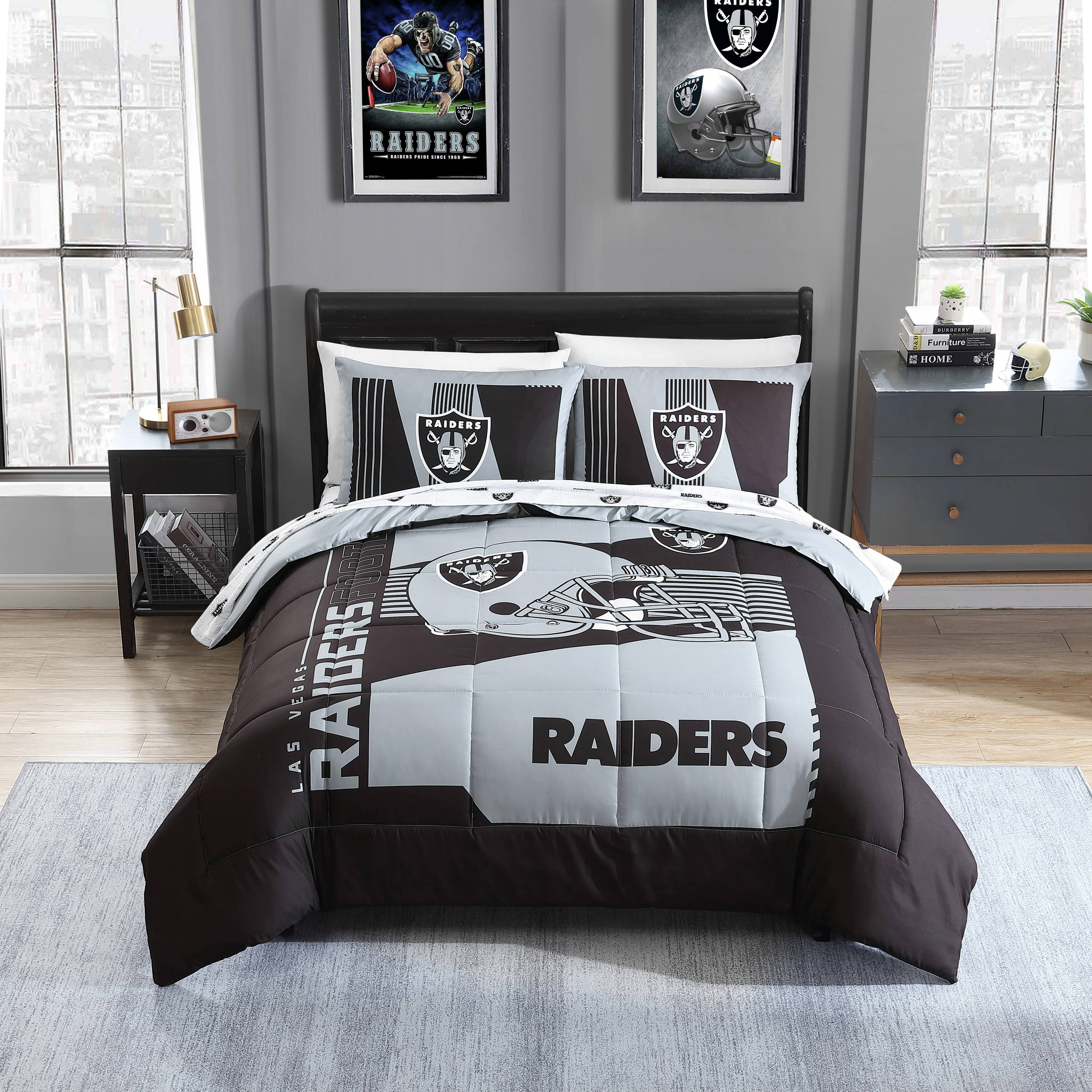 Las Vegas Raiders Bedding Set 3PCS Quilt Duvet Cover Pillowcases Comforter  Cover