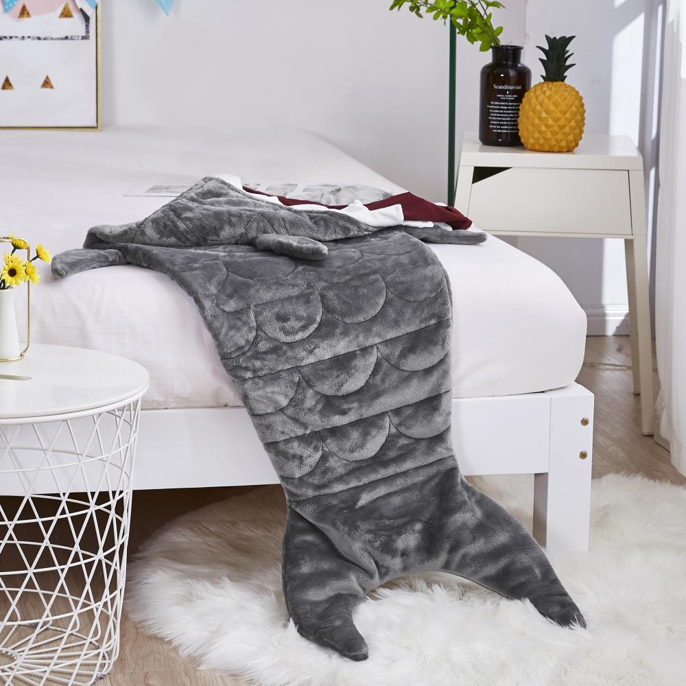 Dream Theory Dream Theory Shark Weighted Throw Blanket 5 lb Grey