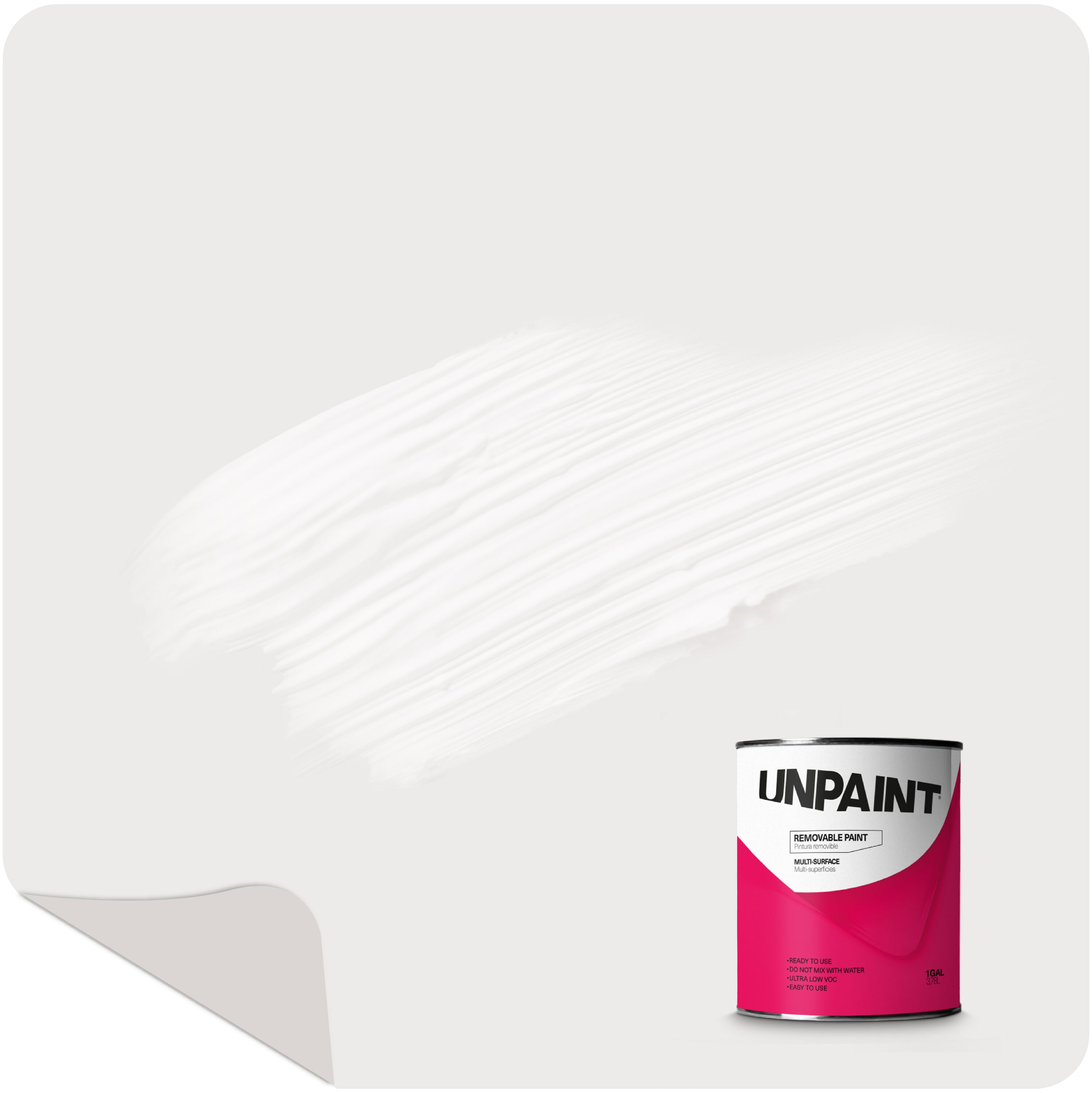 UNPAINT Matte White Water-based Interior Paint (1-quart and 1-gallon)
