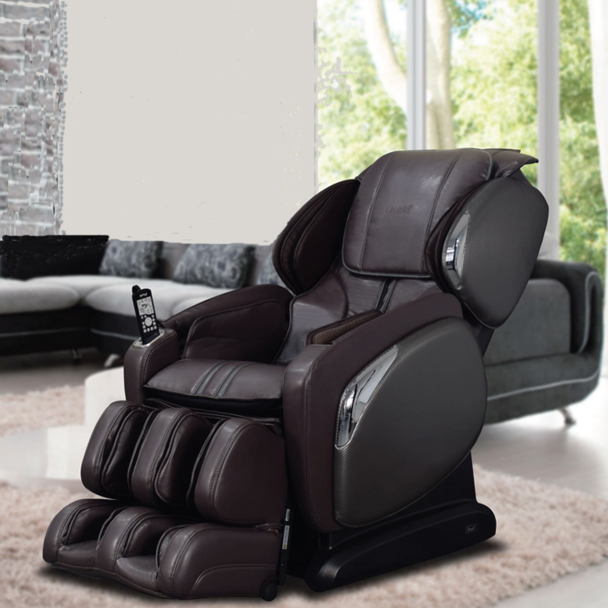 Osaki Os 4000ls Brown 2d Faux Leather Upholstered Powered Reclining Zero Gravity Massage Chair