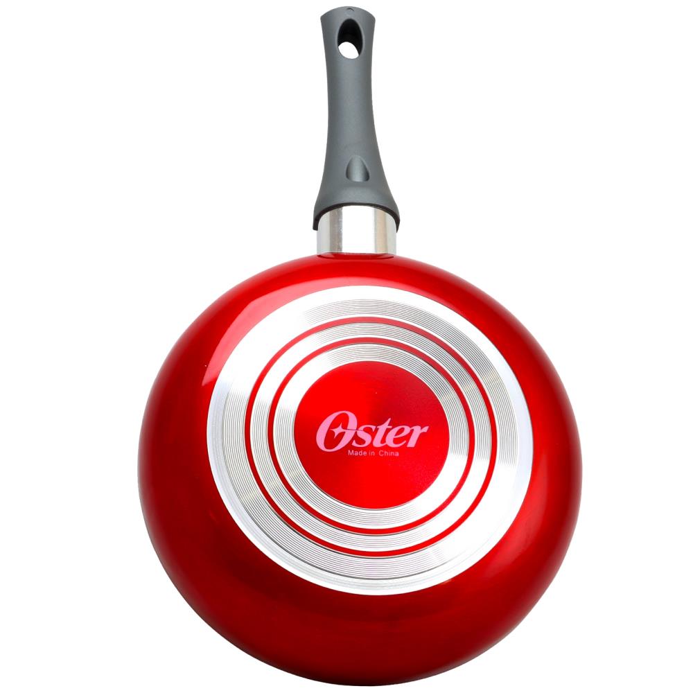 Oster Herscher 9.5 inch Aluminum Frying Pan in Red