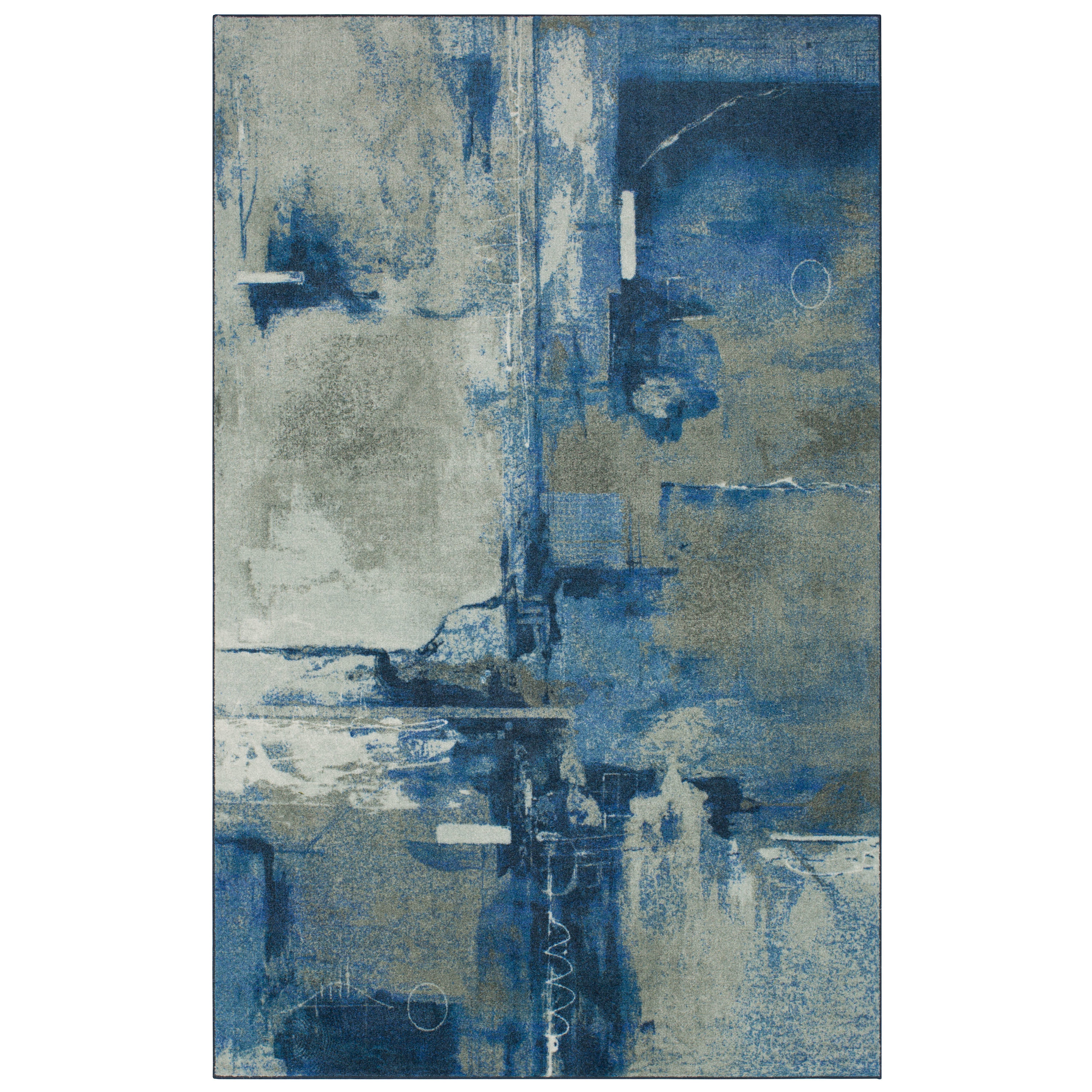 Mohawk Bath Rug Watercolor, Neutral Blue, 24 x 40
