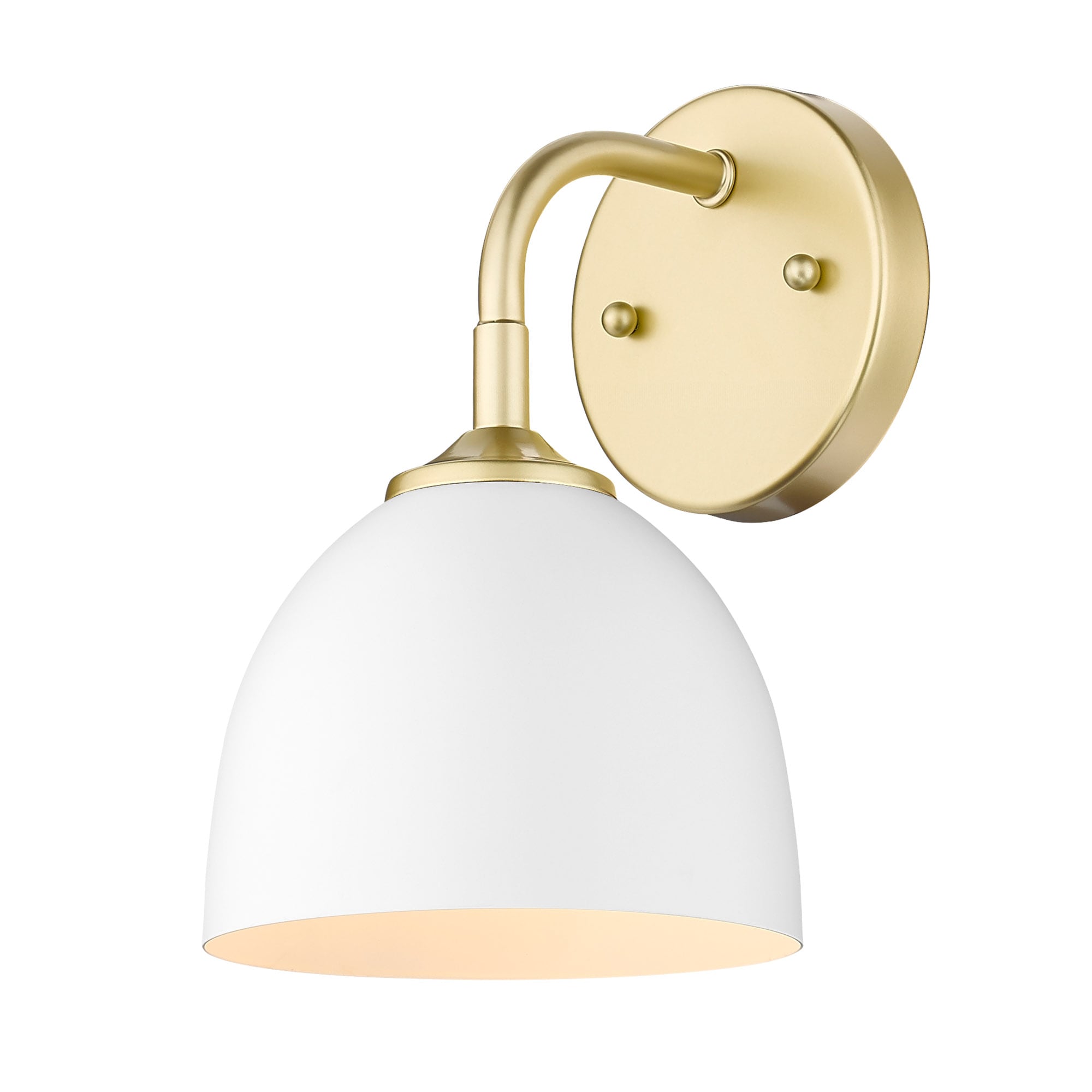 Golden Lighting 6956-1W OG-WHT Zoey 6.38-in W 1 -Light Gold Industrial Wall Sconce