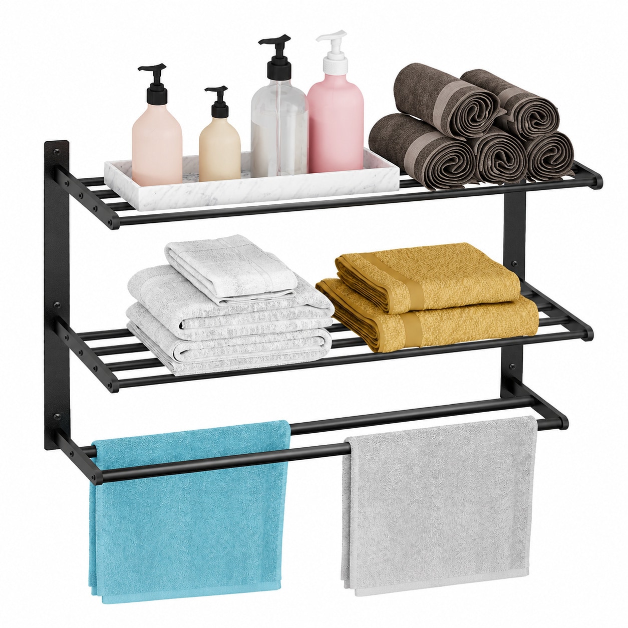 Paradigms Interiors 3 Tier Wall Mount Bathroom Towel Rack SUS304 ...
