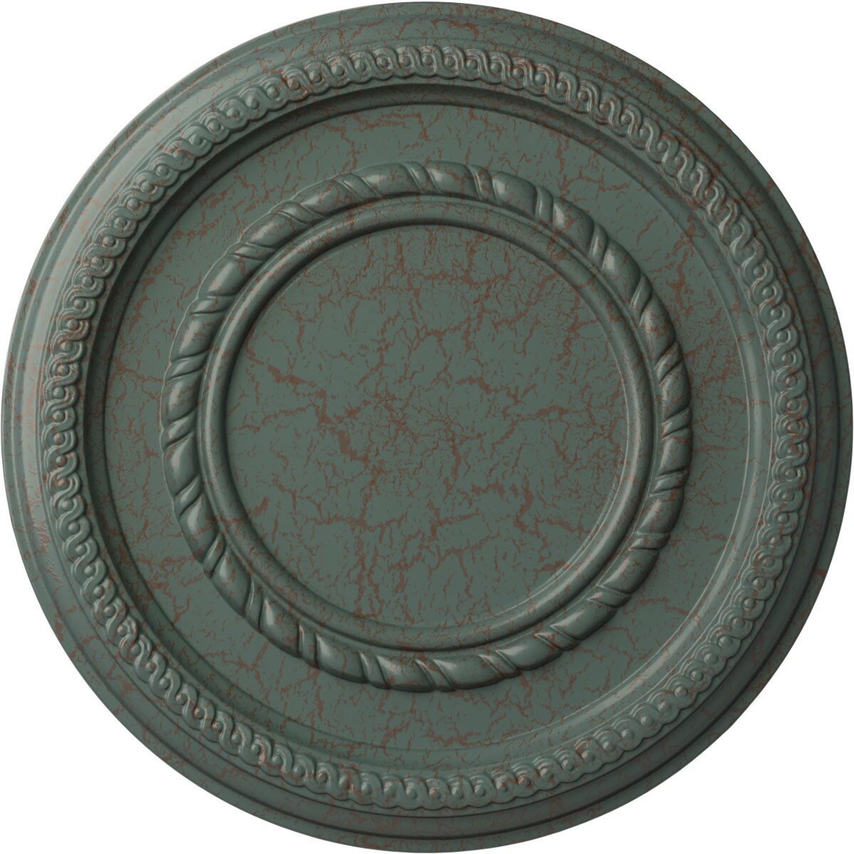 Ekena Millwork CM12FECBC Federal Roped Small 12.5-in W x 12.5-in L Painted Cloud Burst Crackle Polyurethane Whole Ceiling Medallion