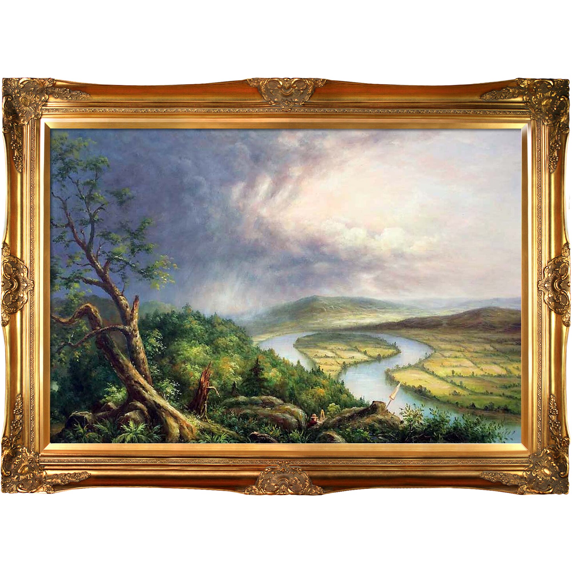 La Pastiche Thomas Cole Framed 32-in H x 44-in W Landscape