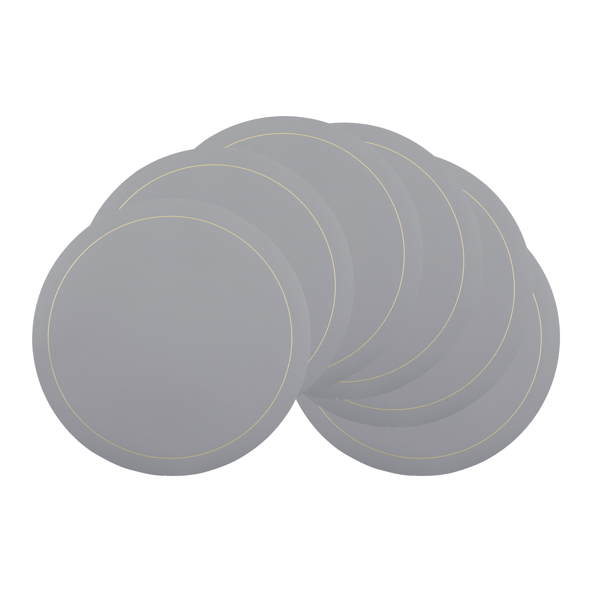 Unique Bargains Placemats 6pcs Faux Leather Placemats for Kitchen Dining Table Decor Heat Resistant Table Placemats Wipeable Table Mats 13x13in Gray #S25120800UX5901