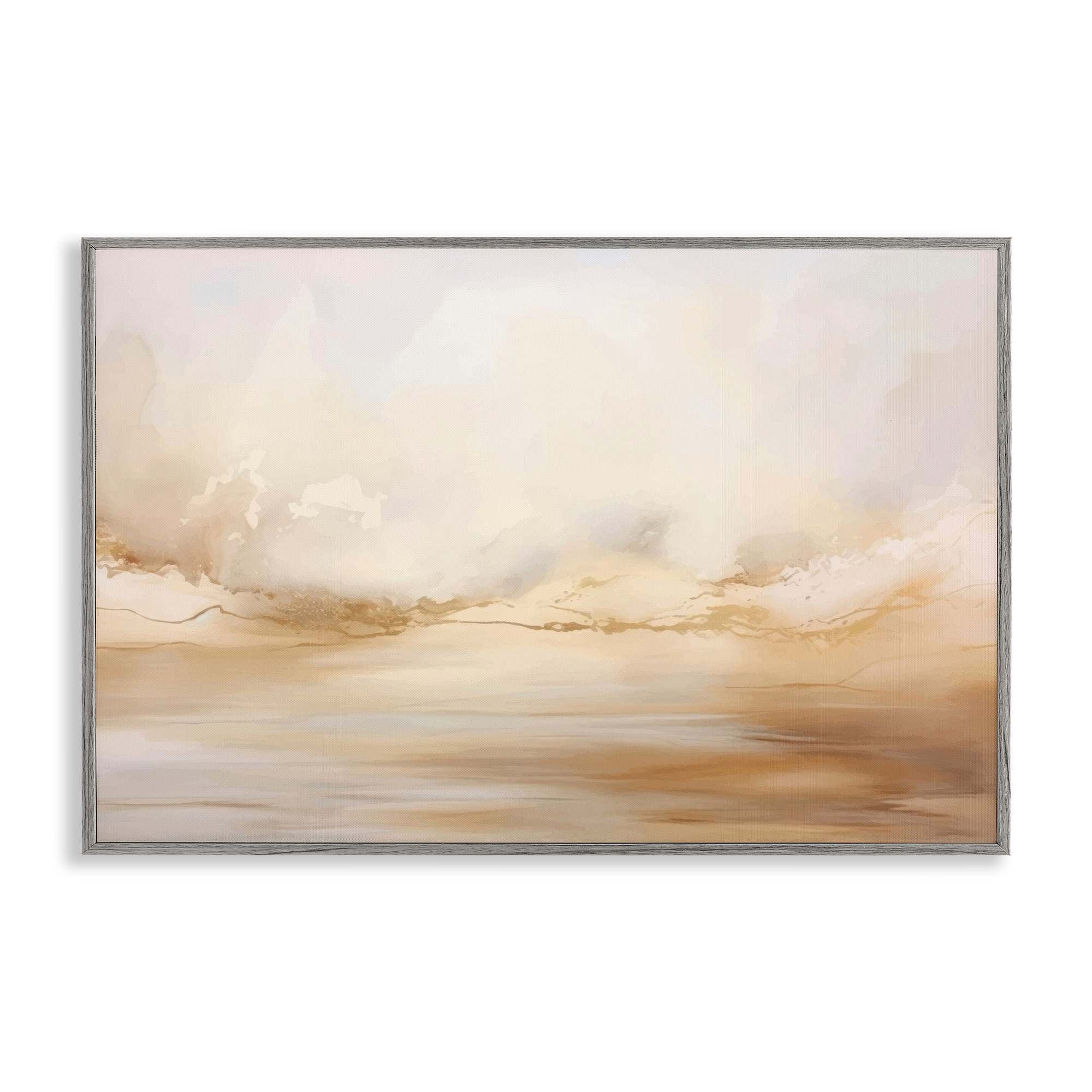 Stupell Industries BT-856-GFF-12X18 Neutral Abstract Horizon Line Framed Giclee design by LSR Creative Studio