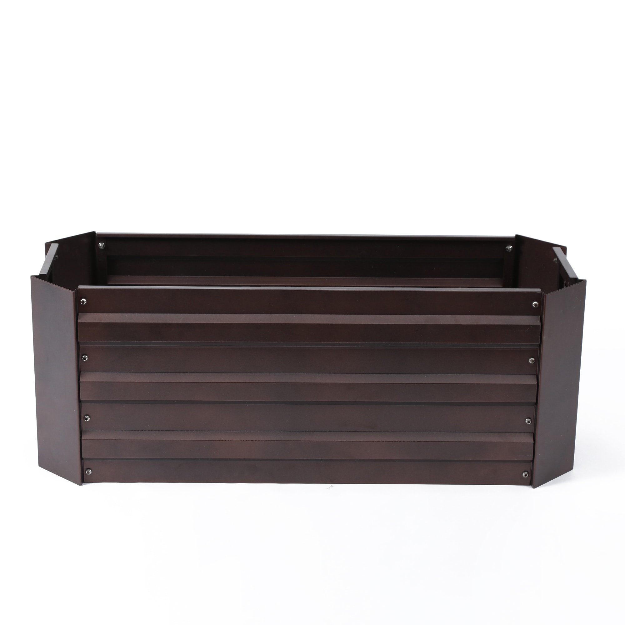 LuxenHome WHPL915 32-in W x 11.8-in L x 11.8-in H Brown Metal Raised Garden Bed