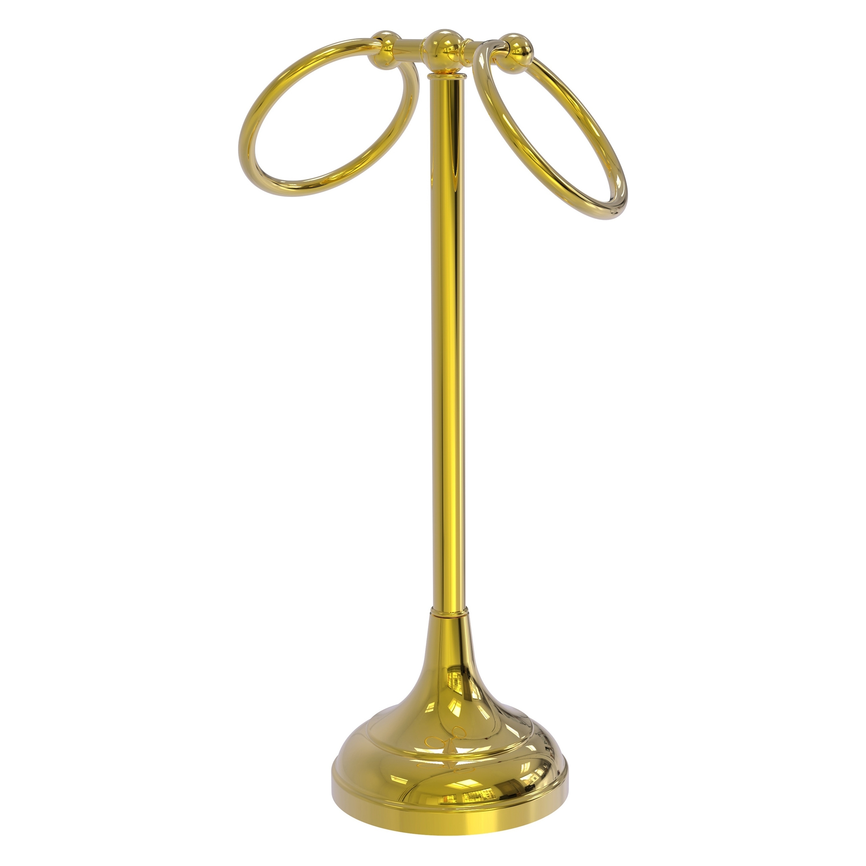 Allied Brass TR-12-PB Tribecca Polished Brass Freestanding countertop Double Towel Ring