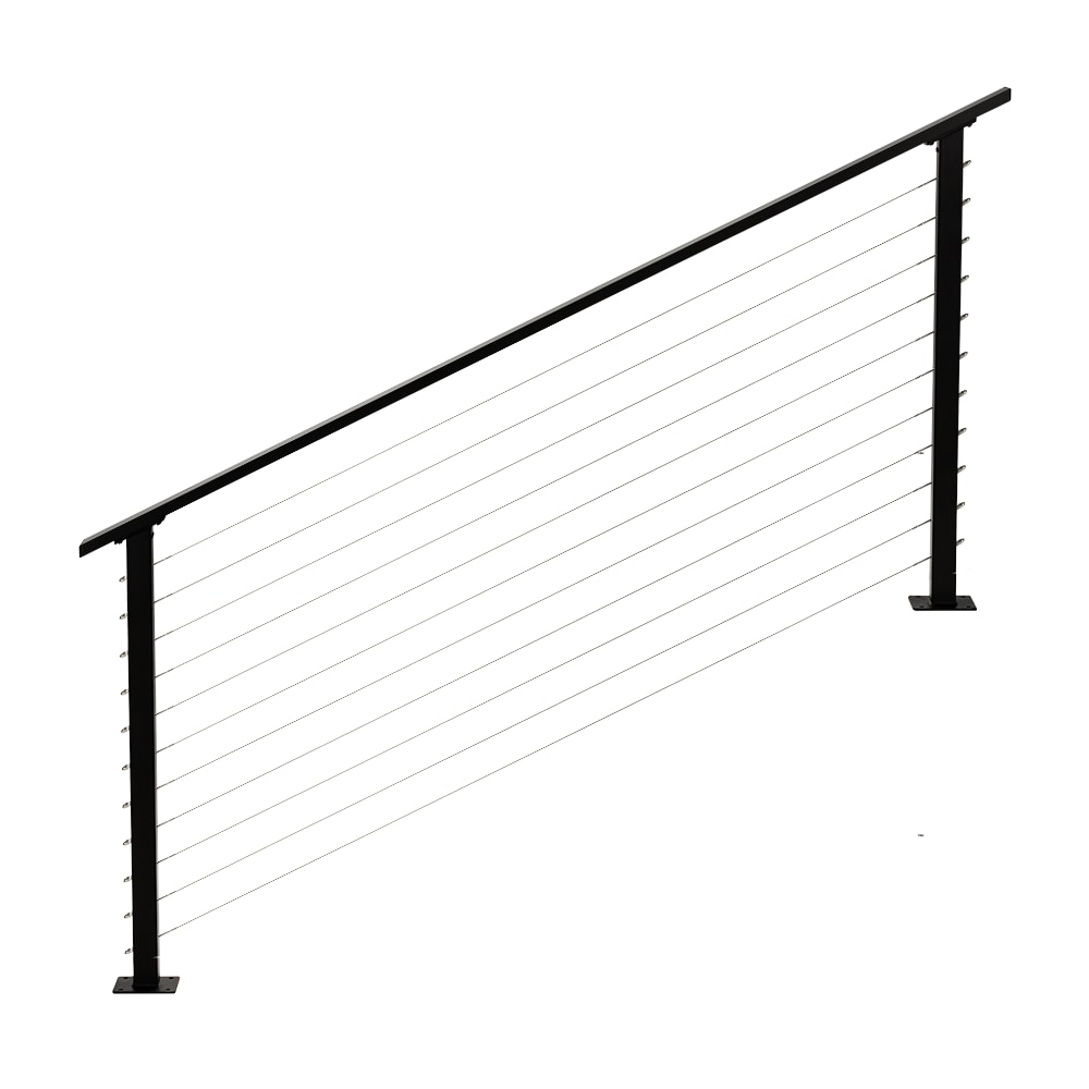 CityPost Stair Deck Mount 6-ft x 5in x 36-in Black Steel Deck