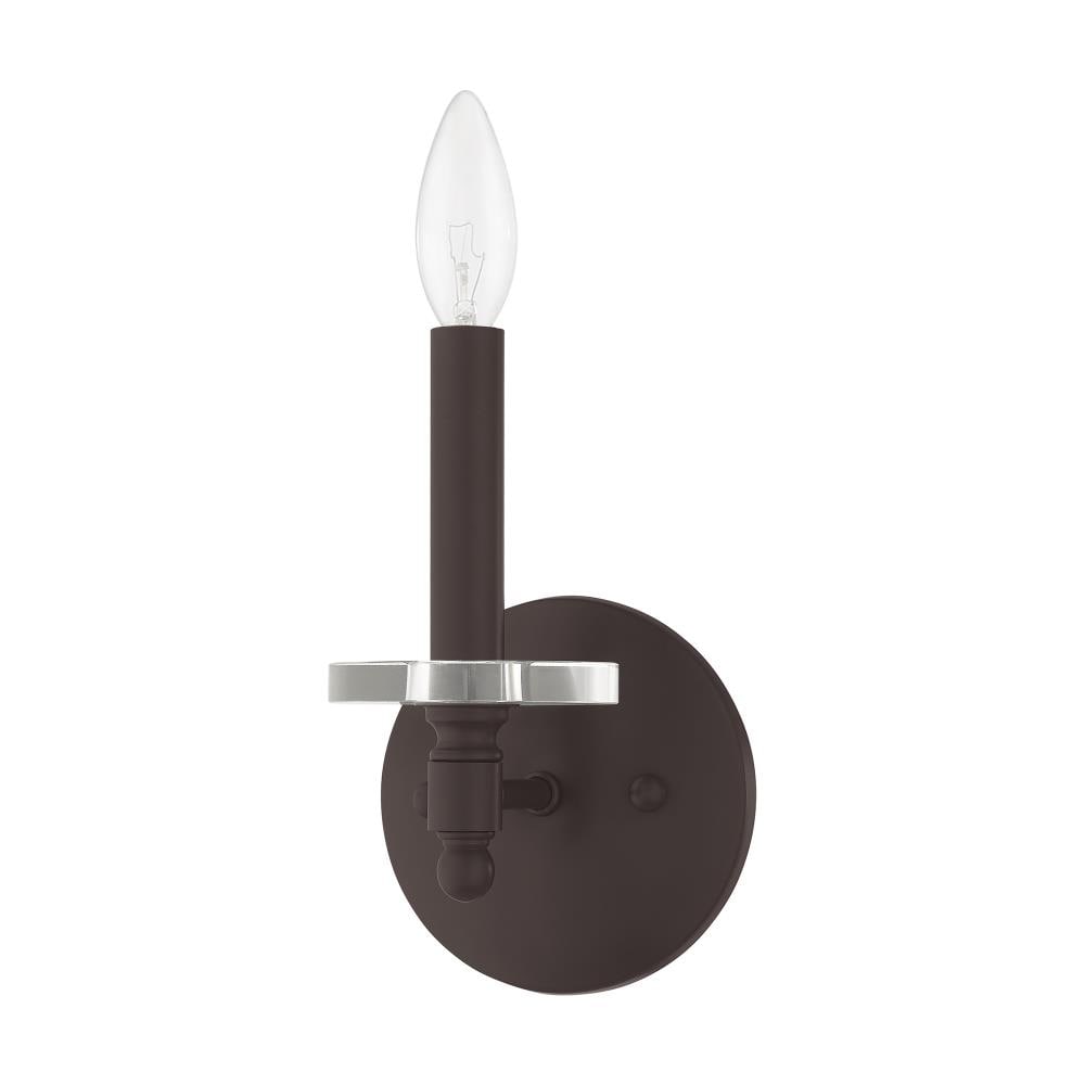Bancroft Elegance Bronze Wall Sconce with Clear Crystal Bobeche