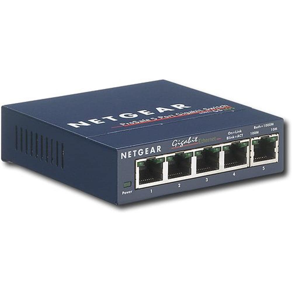 NETGEAR 5-Port 10/100 Gigabit Ethernet Network Switch in the