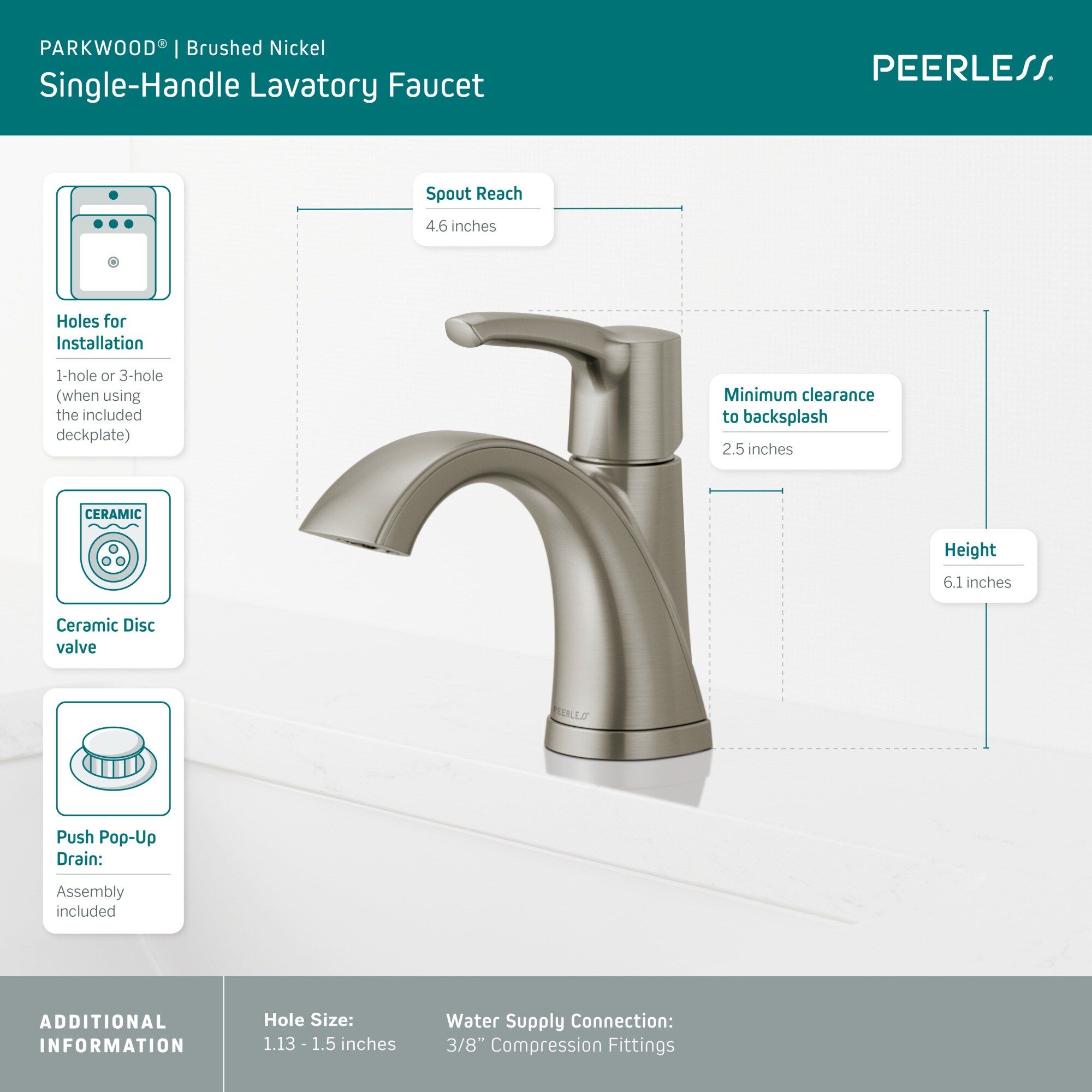 Peerless P1535LF-BN Lavatory-Faucets - View #8