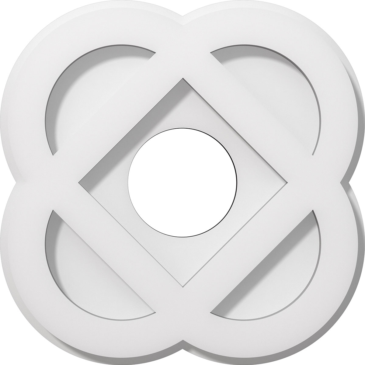 Ekena Millwork CMP10CE-03000 Charlotte 10-in W x 10-in L Contemporary White PVC Whole Ceiling Medallion