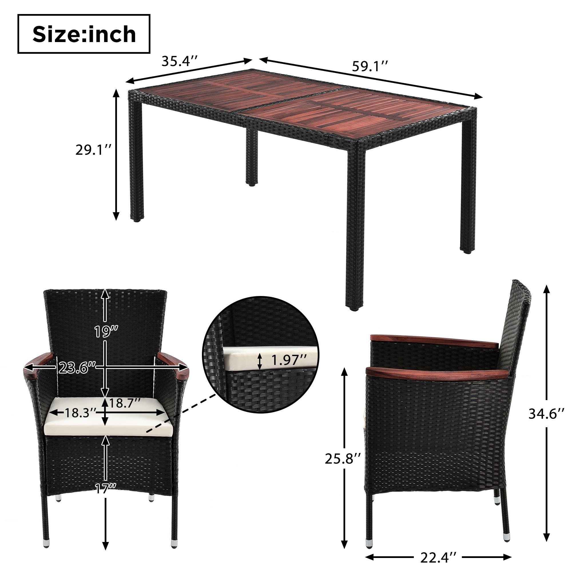Clihome TX237S00004 Patio-Dining-Sets - View #10
