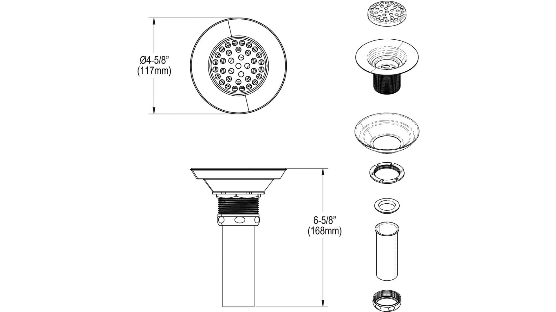 Elkay Nickel-plated Universal Drain Fitting in the Sink Drains ...