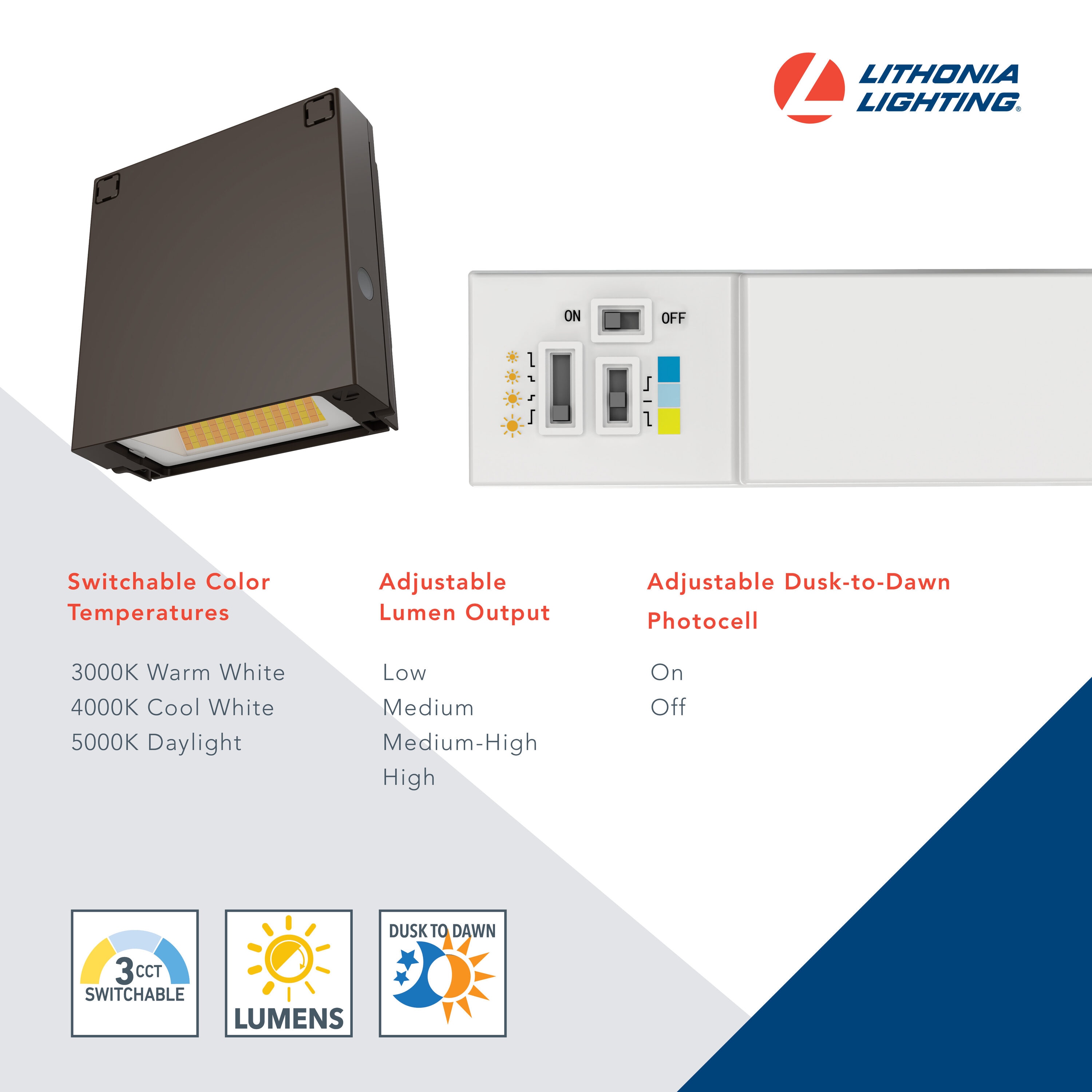 Eclipse Bronze 5.75" Adjustable LED Wall Pack Light with Switchable White