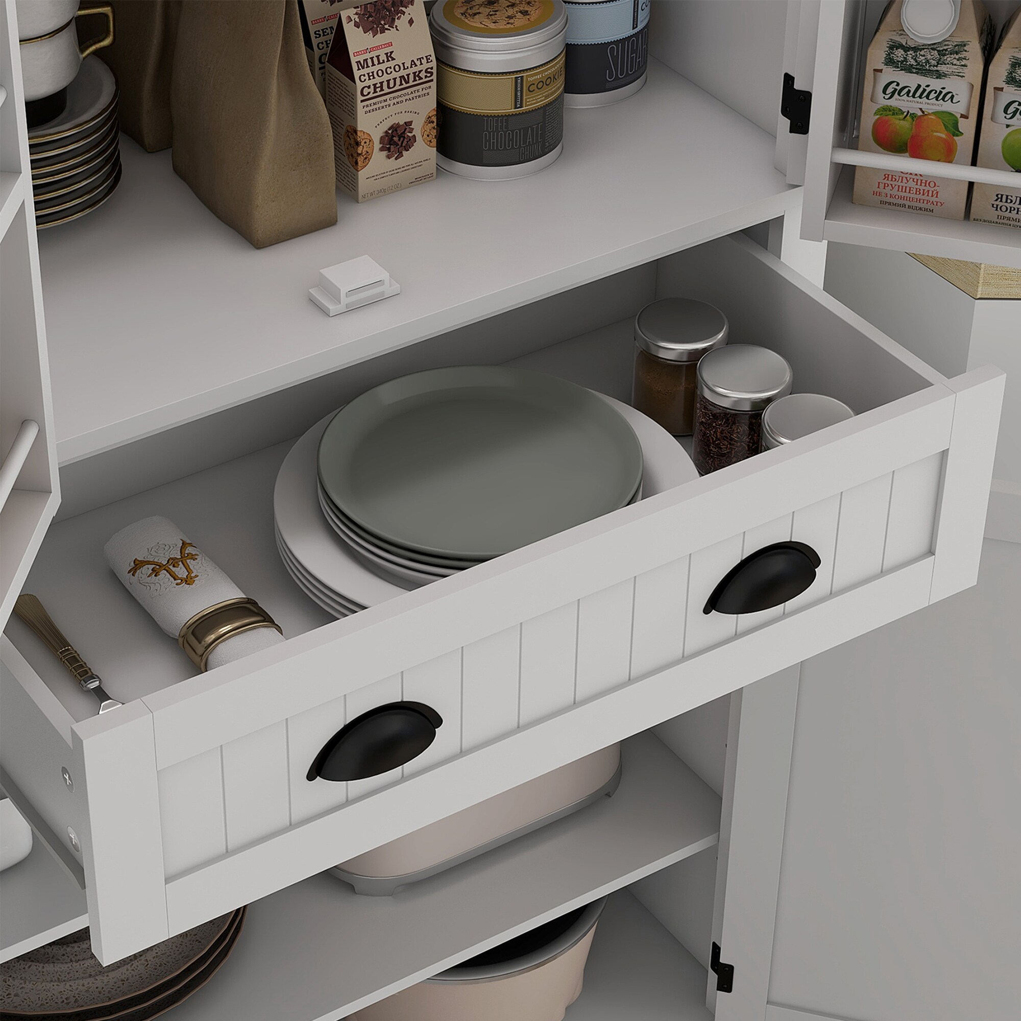 HomCom 83A-152V80WT Pull-Out-Cabinet-Baskets - View #4