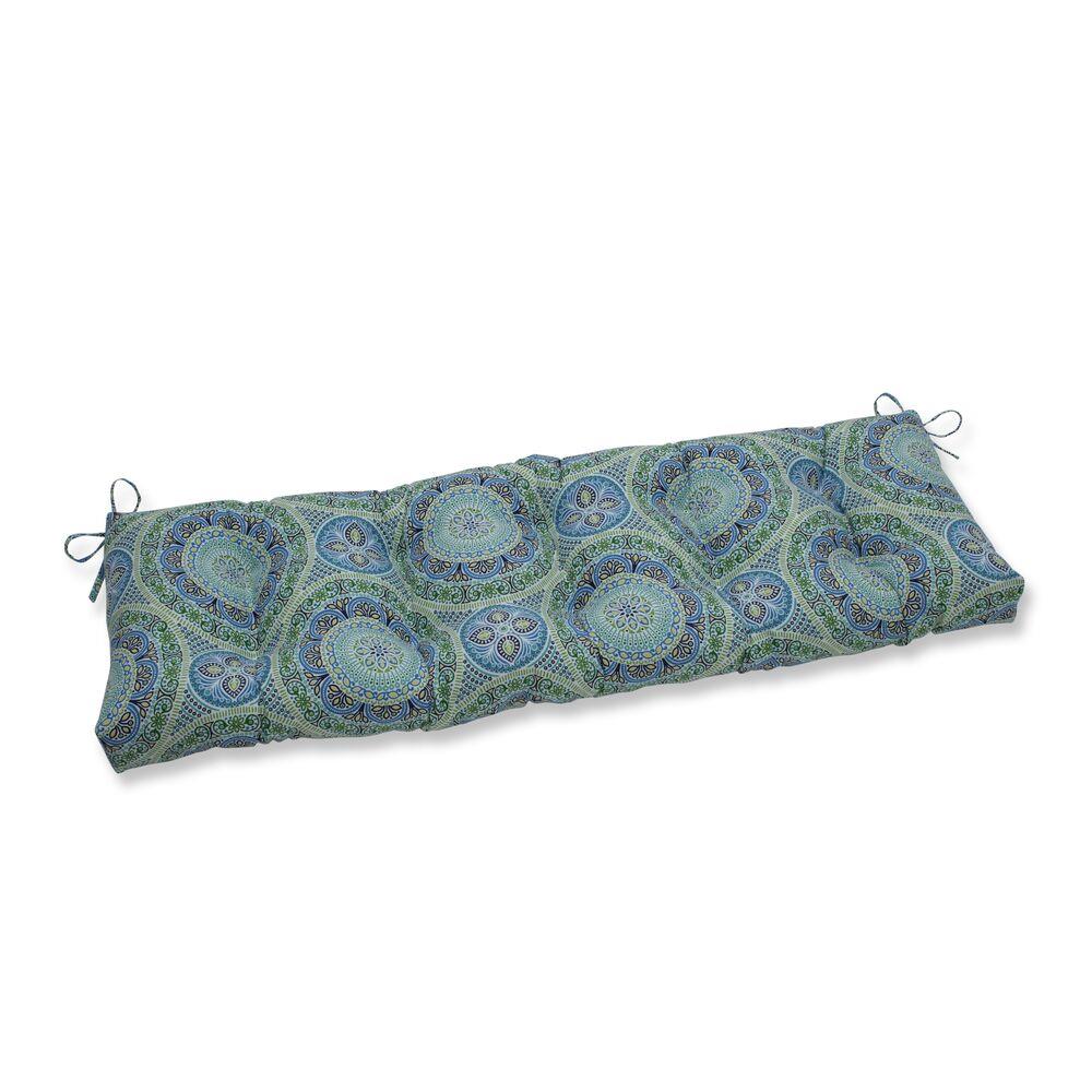 15.5 x 17 Turquoise Stripe Rectangle Outdoor Seat Pad (2 Pack)