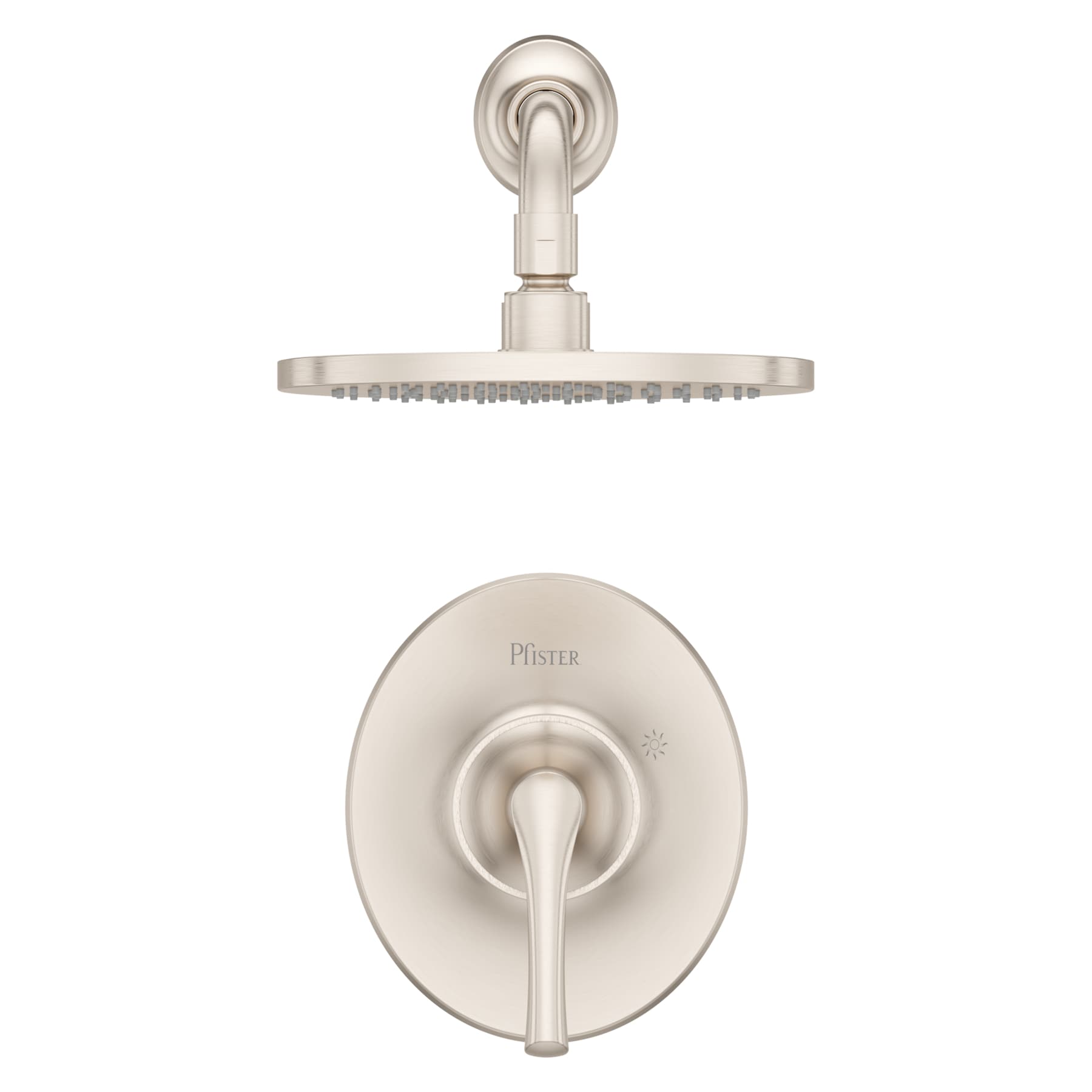 Brushed Nickel Rainfall Wall Mounted Shower Faucet