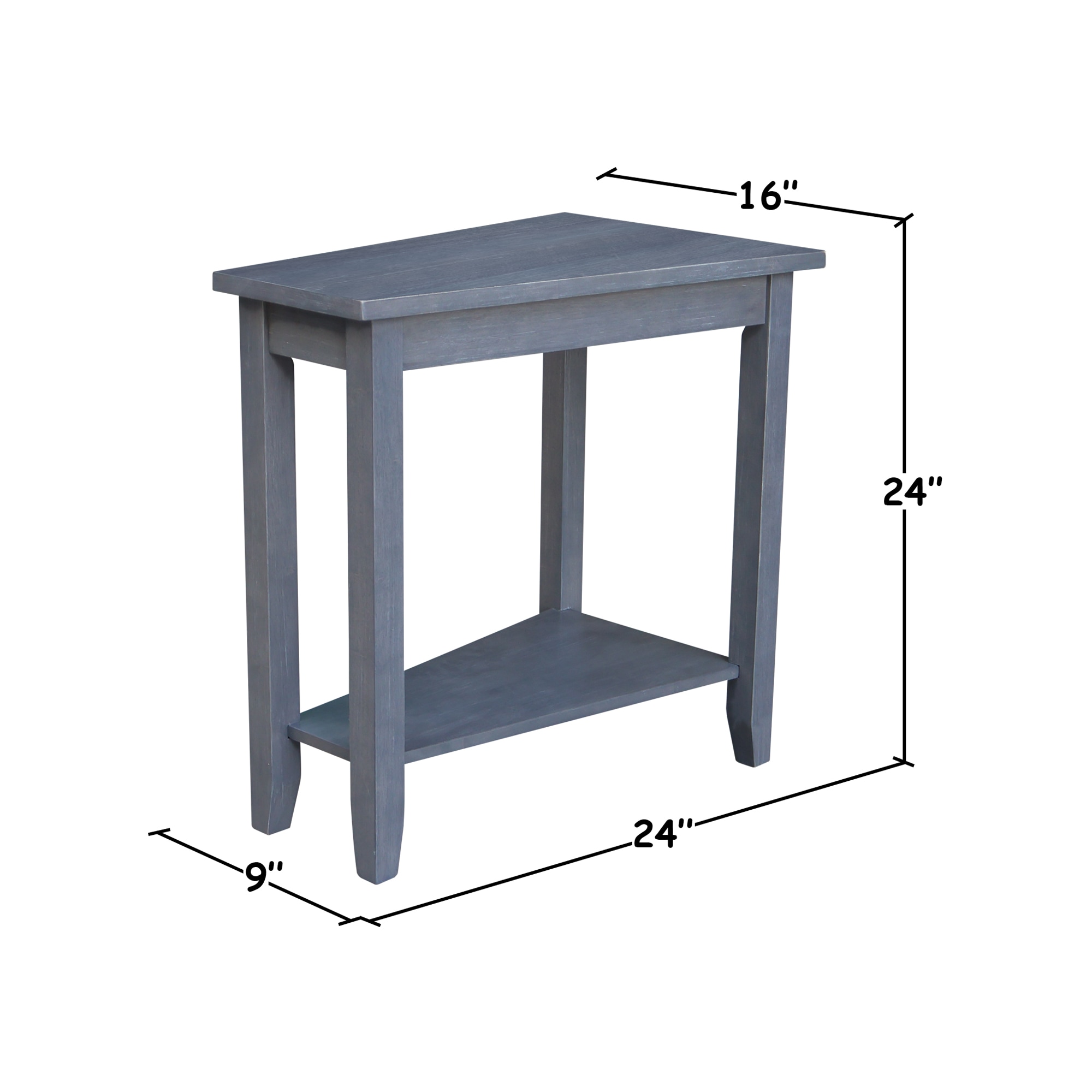 Elegant Triangular Solid Wood Keystone Accent Table