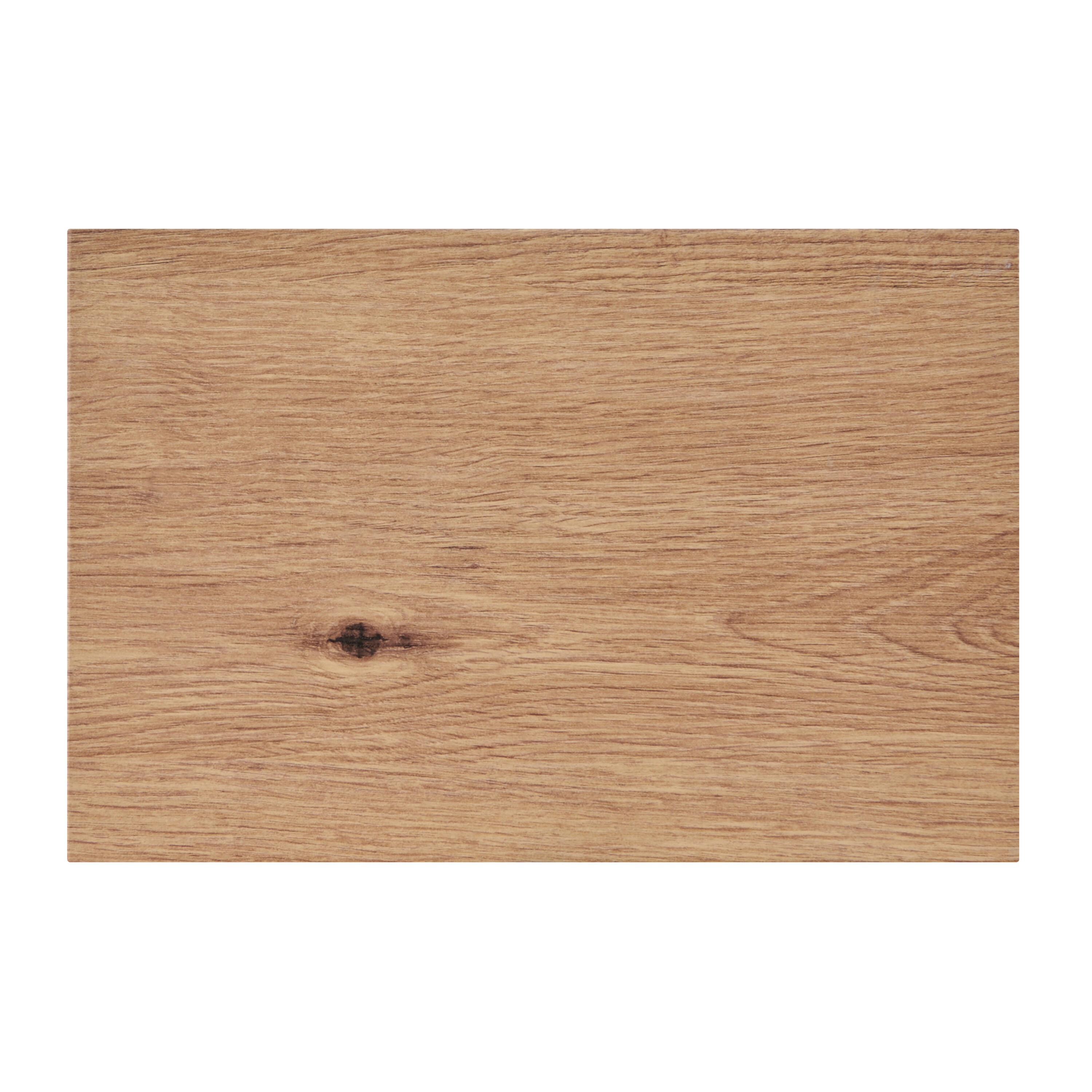 Darcie Natural Brown Round Wood End Table with Black Metal Legs