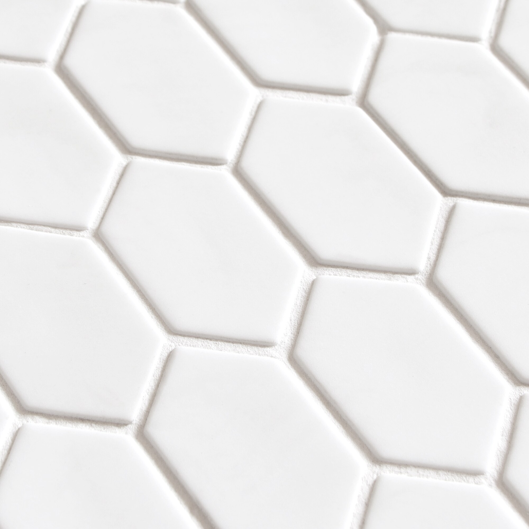 White Hexagonal Matte Glass Mosaic Tile Sheets