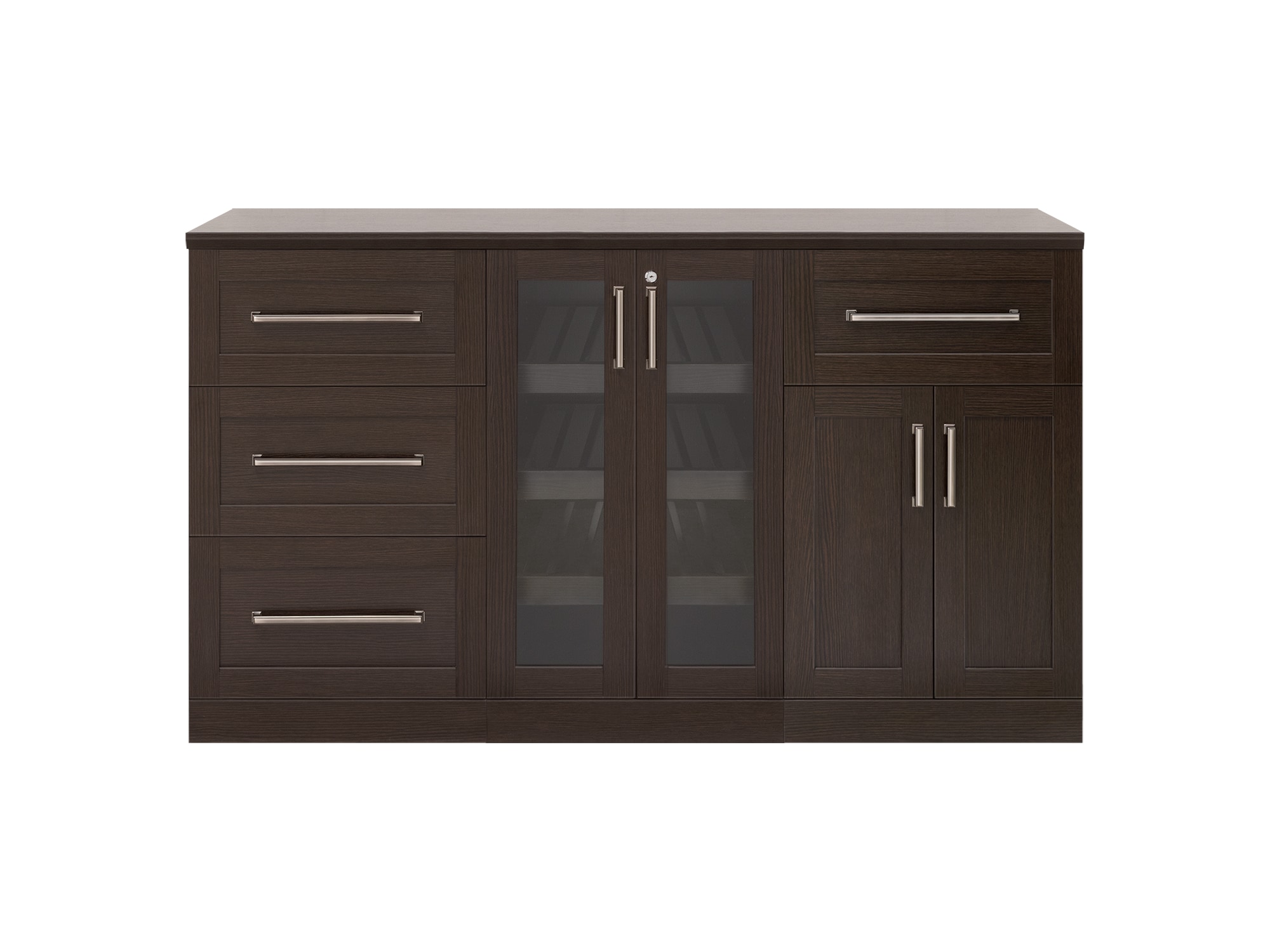 NewAge Products Home Bar 63-in x 36-in White Rectangle Bar Cabinet