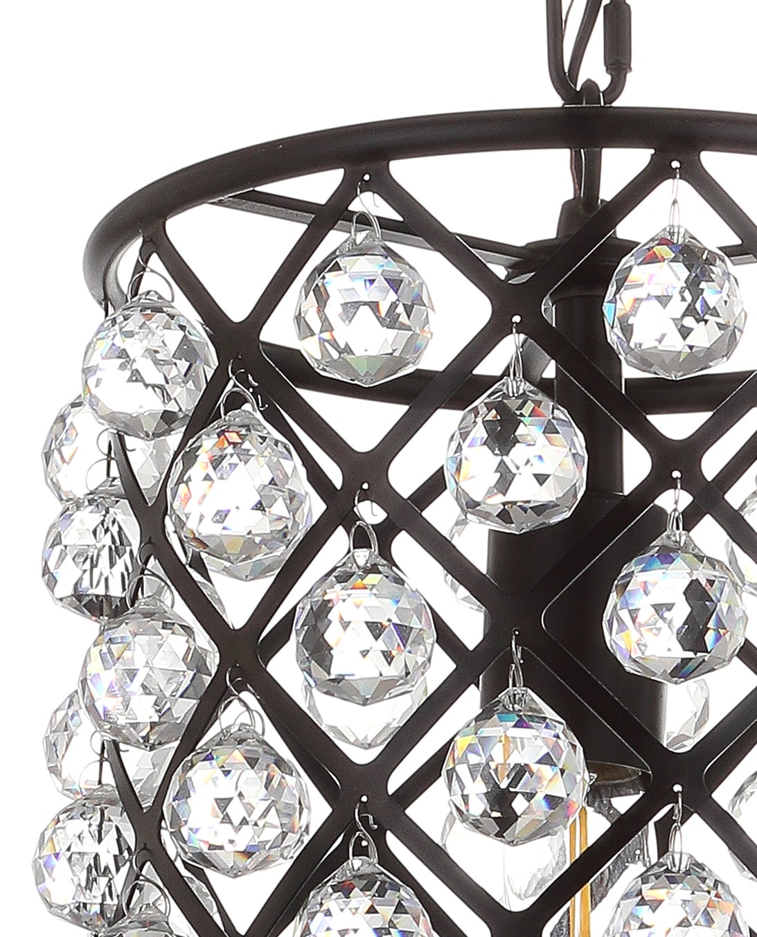 Gabrielle 10" Crystal and Bronze LED Pendant Light