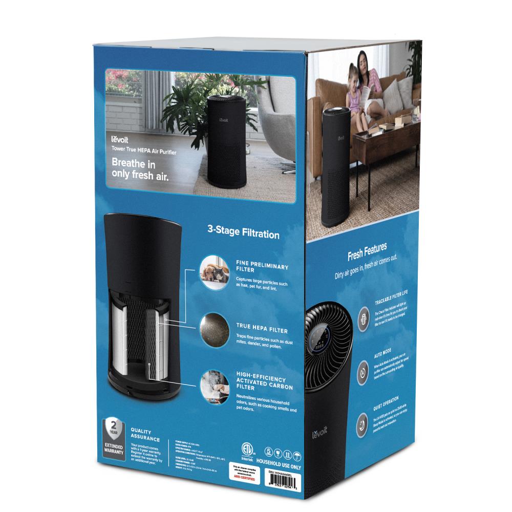 BLACK DECKER Tabletop Air Purifier 3 Stage Filtration System HEPA