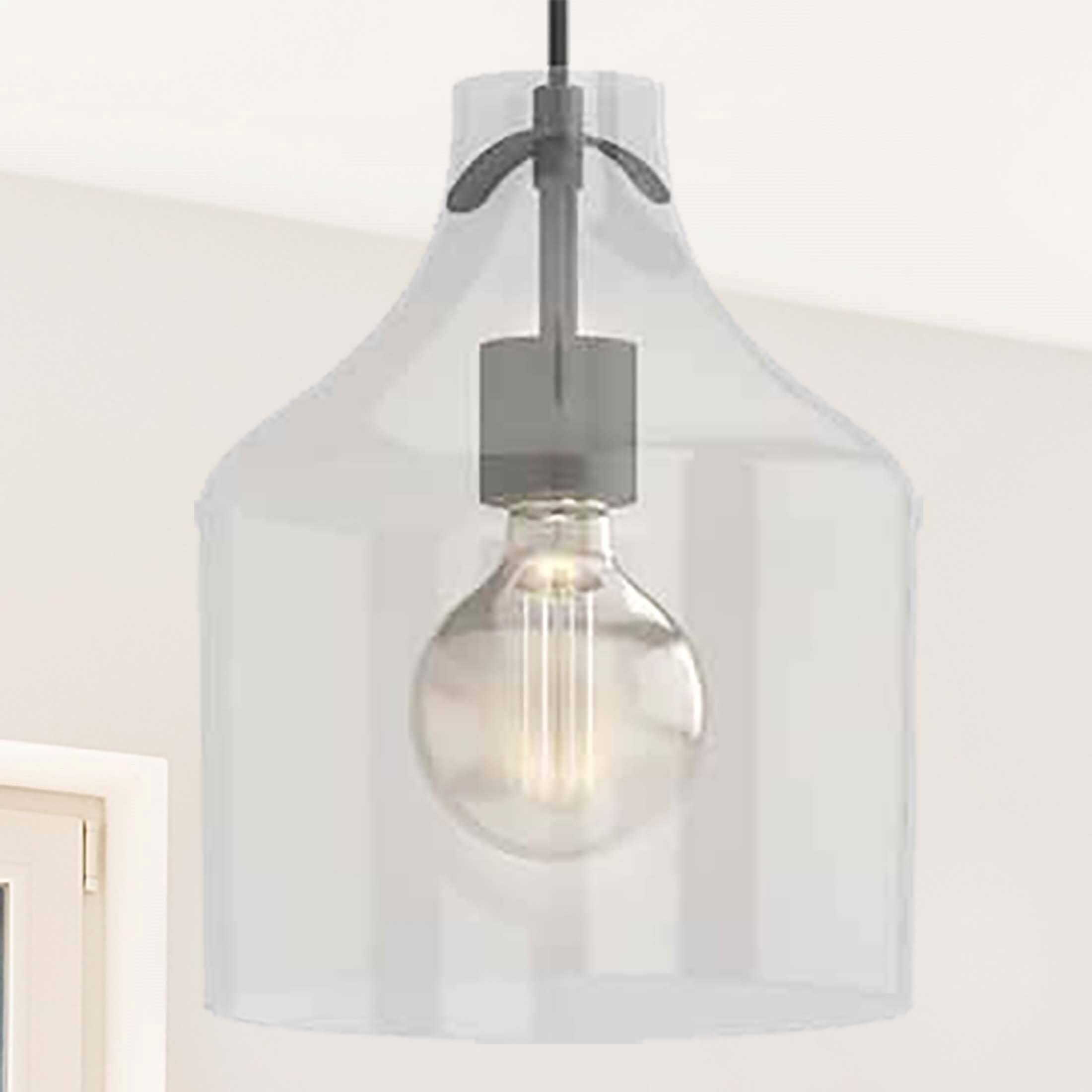 Volume Lighting V2681-5 1 -Light Black Modern/contemporary Clear glass Cone Medium Hanging Pendant light