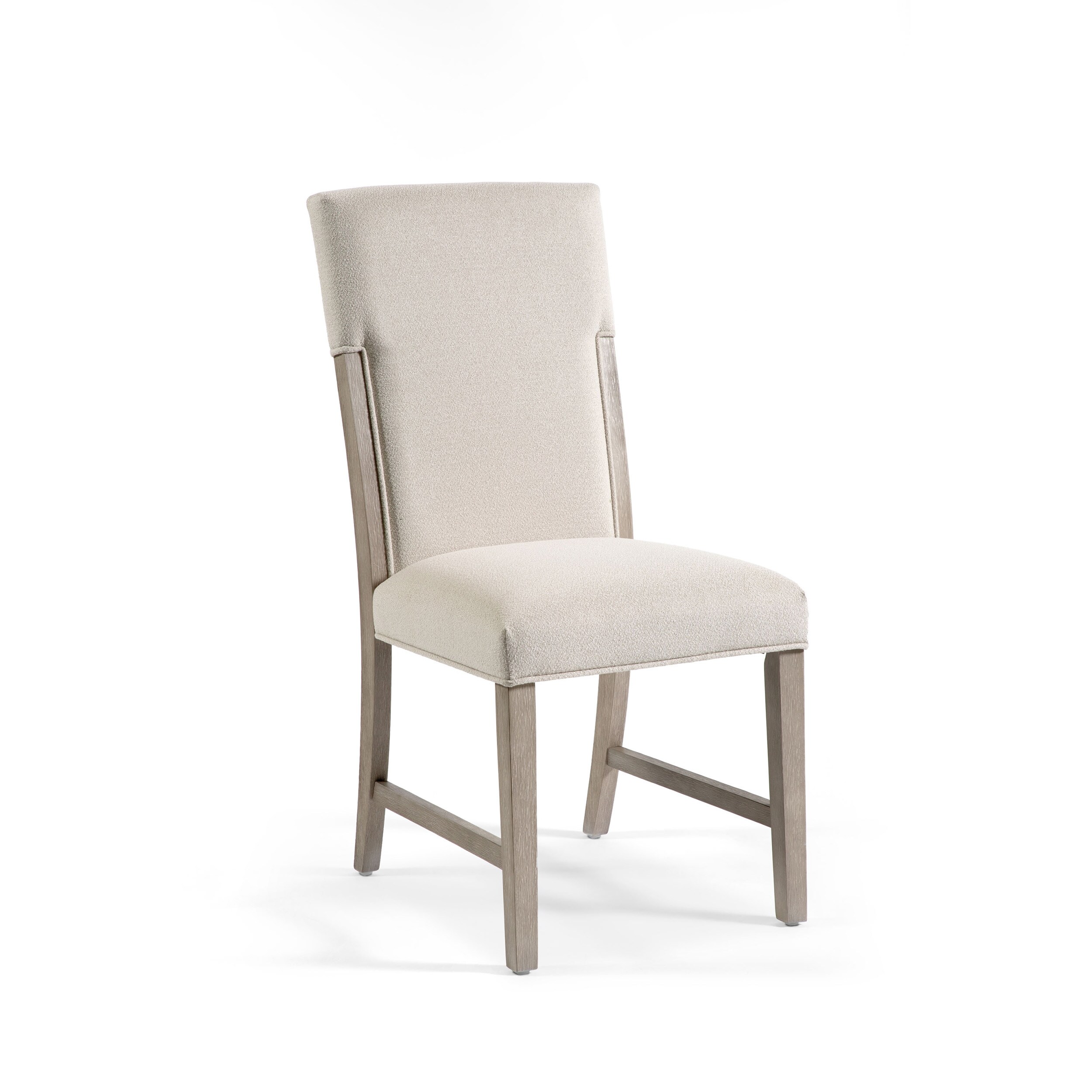 Natural Beige Upholstered Wood Side Chair Set