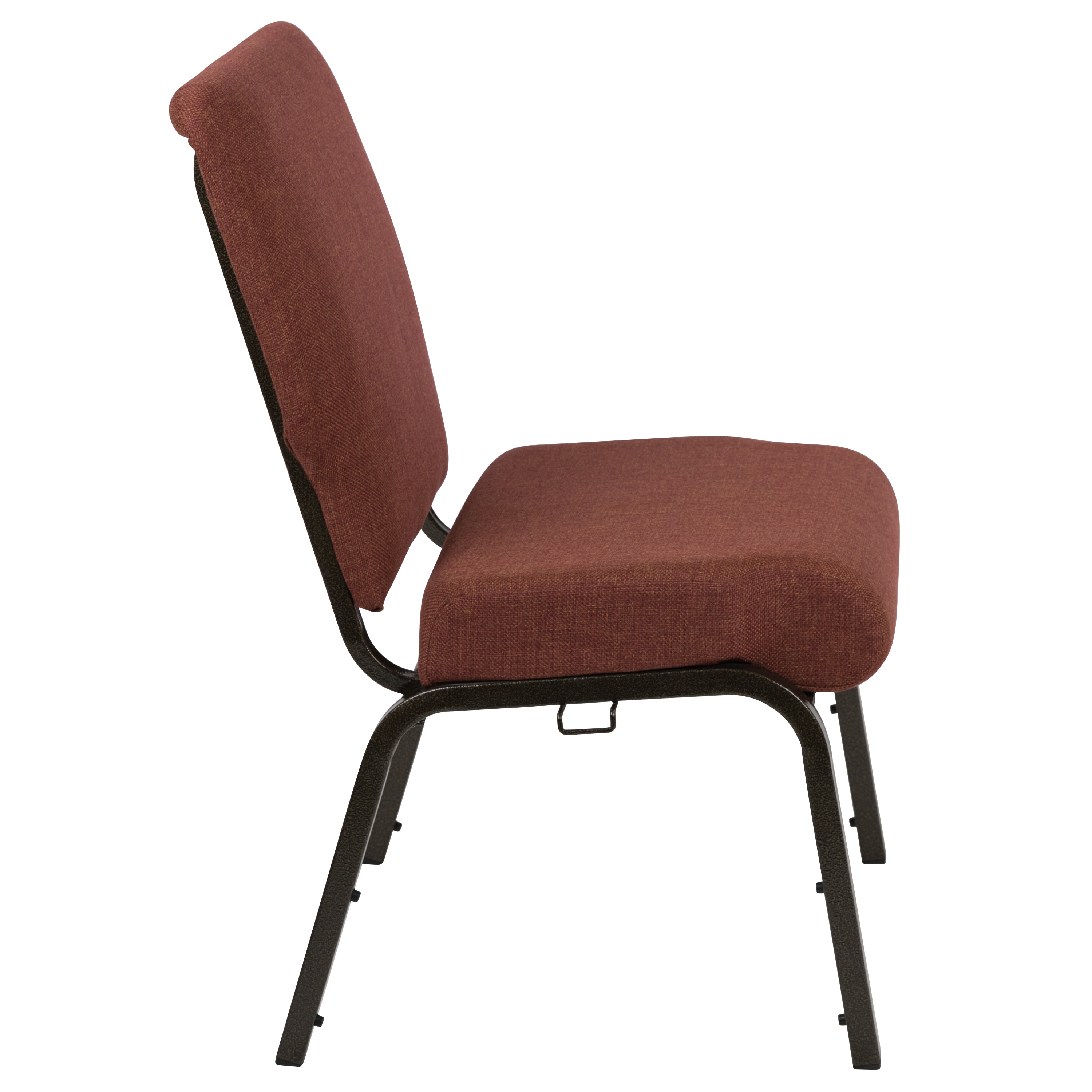 Cinnamon Fabric Stacking Chair with Gold Vein Metal Frame