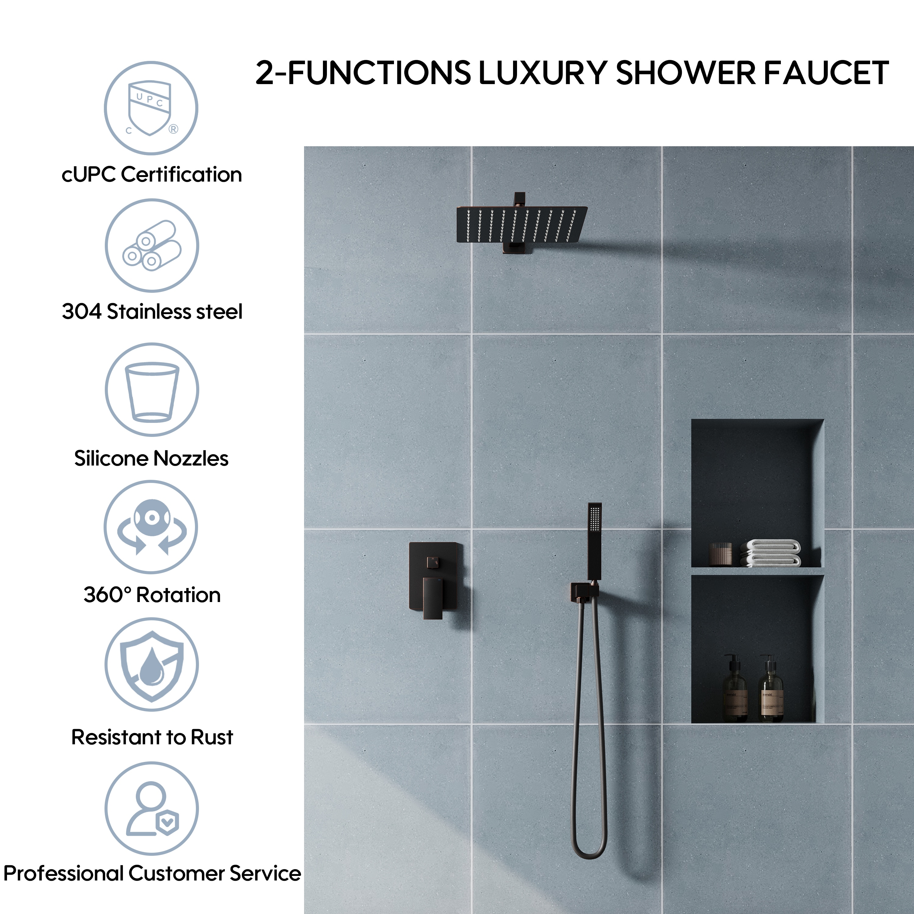 WELLFOR DTG-806CS12ORB Tub-Shower-Faucets - View #4