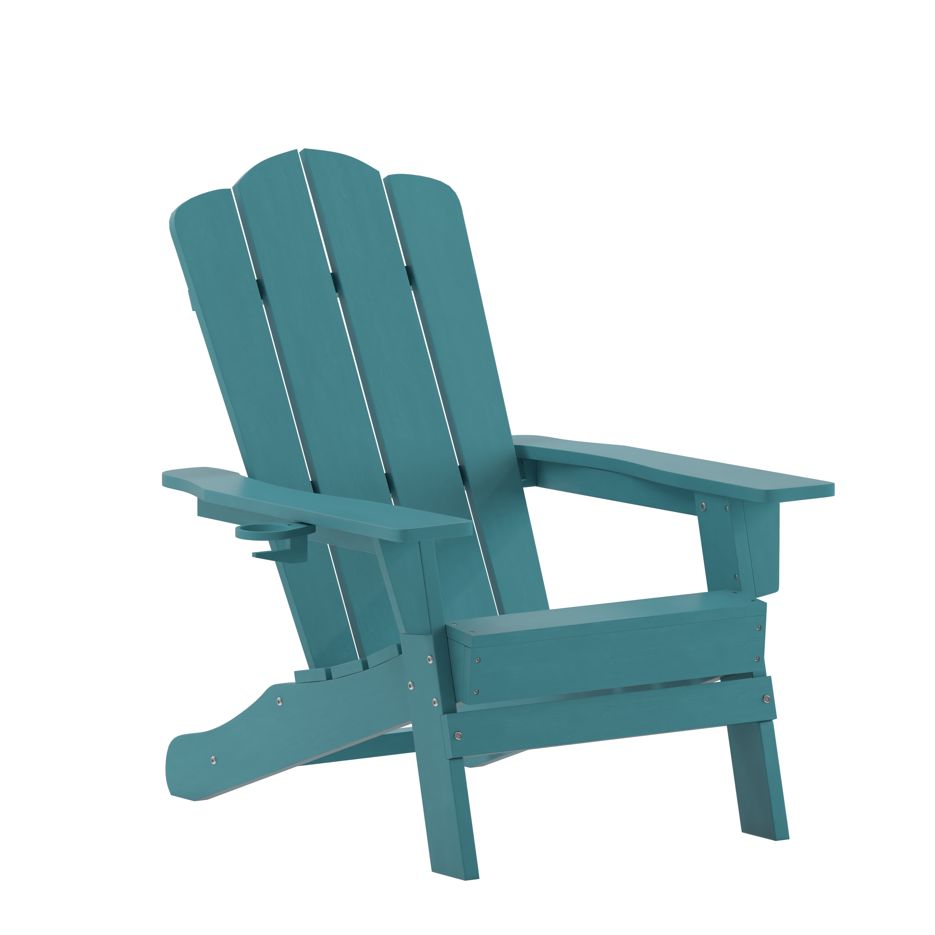 Taylor & Logan 196861084430 Nellis Blue Polyethylene Frame Stationary Adirondack Chair with Slat Seat