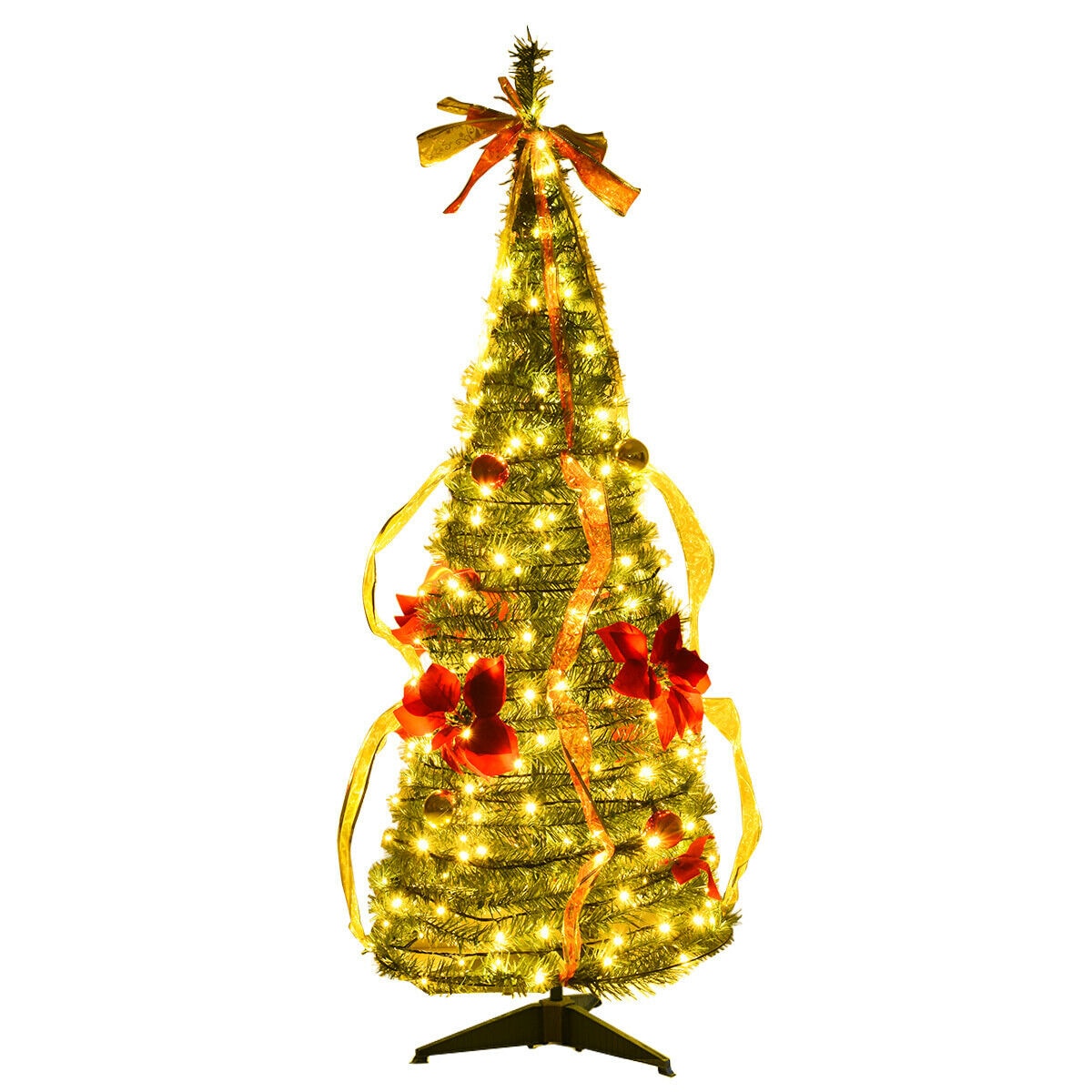 WELLFOR CM-HWY-22049 4-Feet Pre-lit Artificial Christmas Tree with White LED Lights