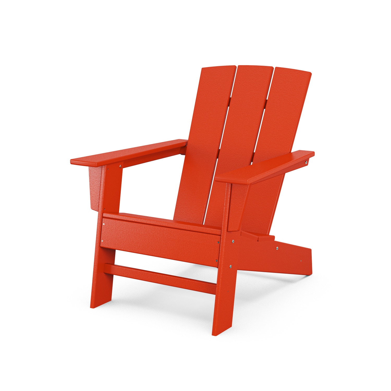 allen roth by POLYWOOD Oakport Sunset Red HDPE Frame Stationary Adirondack Chair with Slat Seat