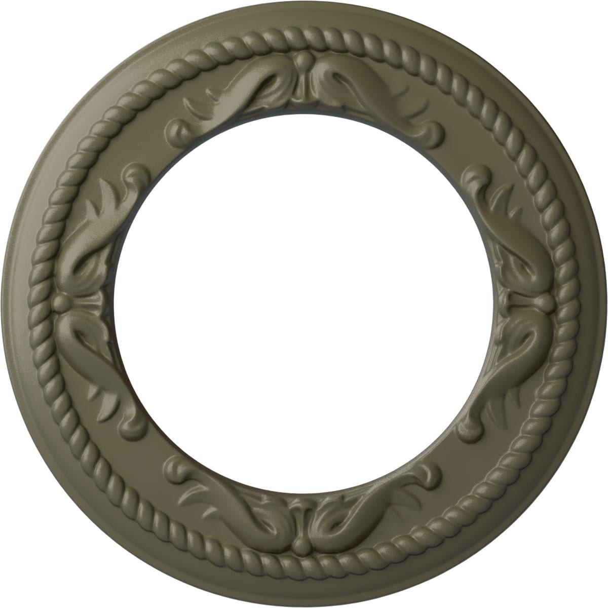 Ekena Millwork CM12MESSF Roped Medway 12.25-in W x 12.25-in L Painted Spartan Stone Polyurethane Whole Ceiling Medallion