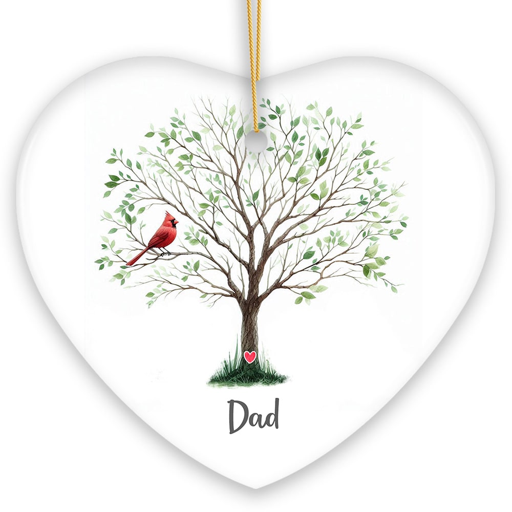 OrnamentallyYou 2297 In Loving Memory of Mom and Dad Cardinal on a Tree Ornament Heavenly Christmas Remembrance Gift V3