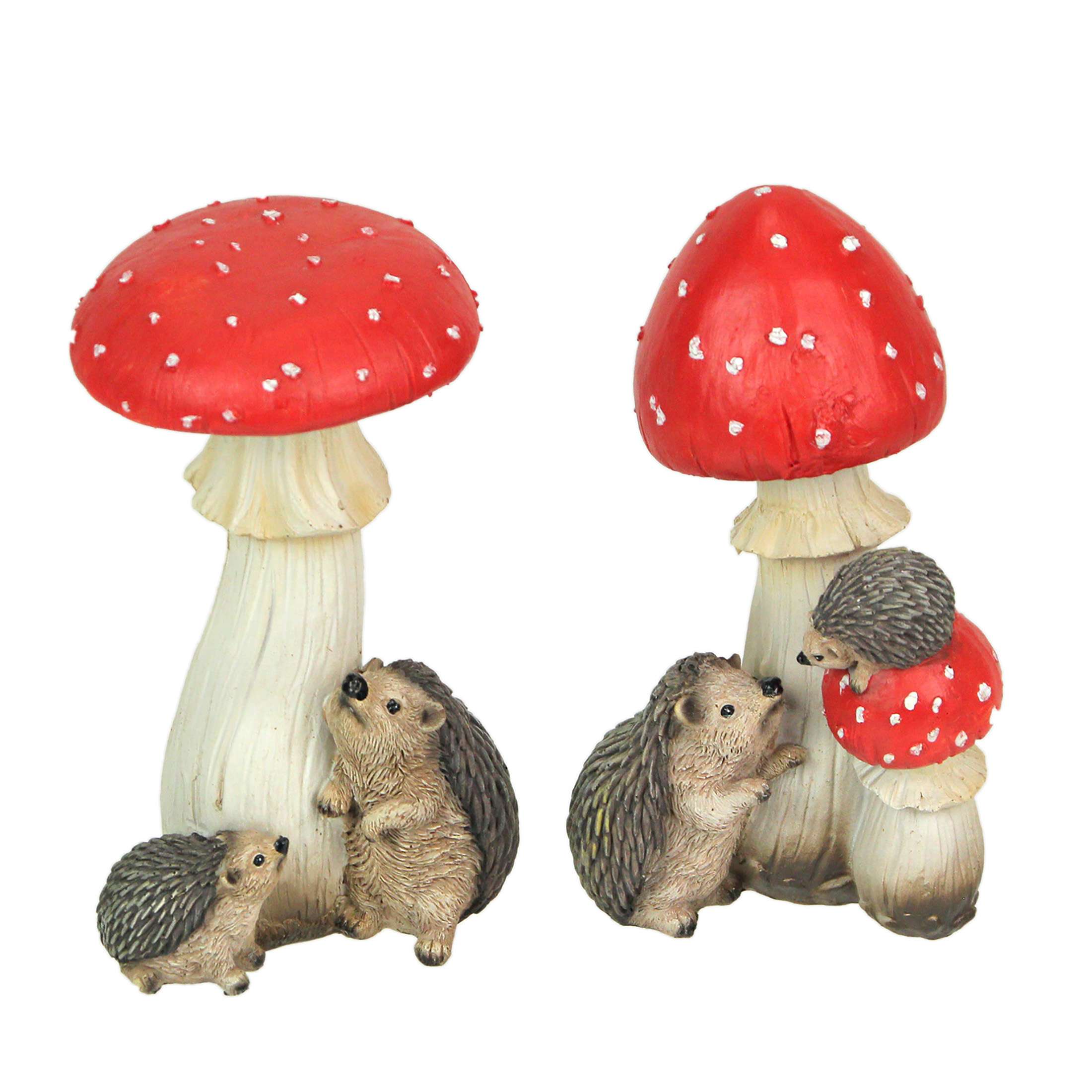 Things2Die4 MRC-54458 Charming Hedgehogs and Mushrooms Statue Set – Hand-Painted Resin Decor- Perfect for Home or Garden Accent- Whimsical Nature-Inspired Decor